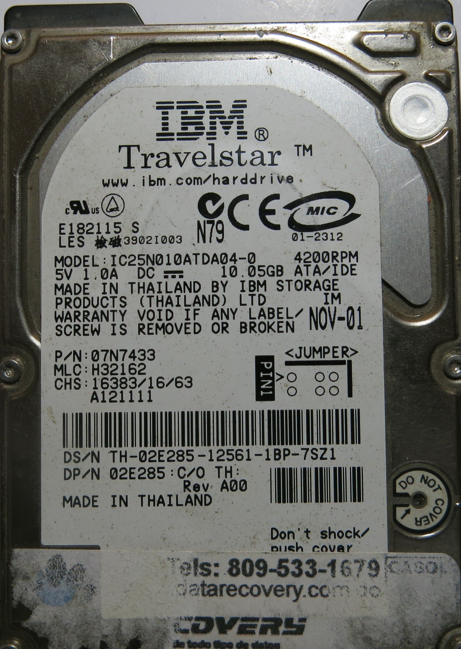 IBM IC25N010ATDA04-0 H32162 32035H9649 01 PCB