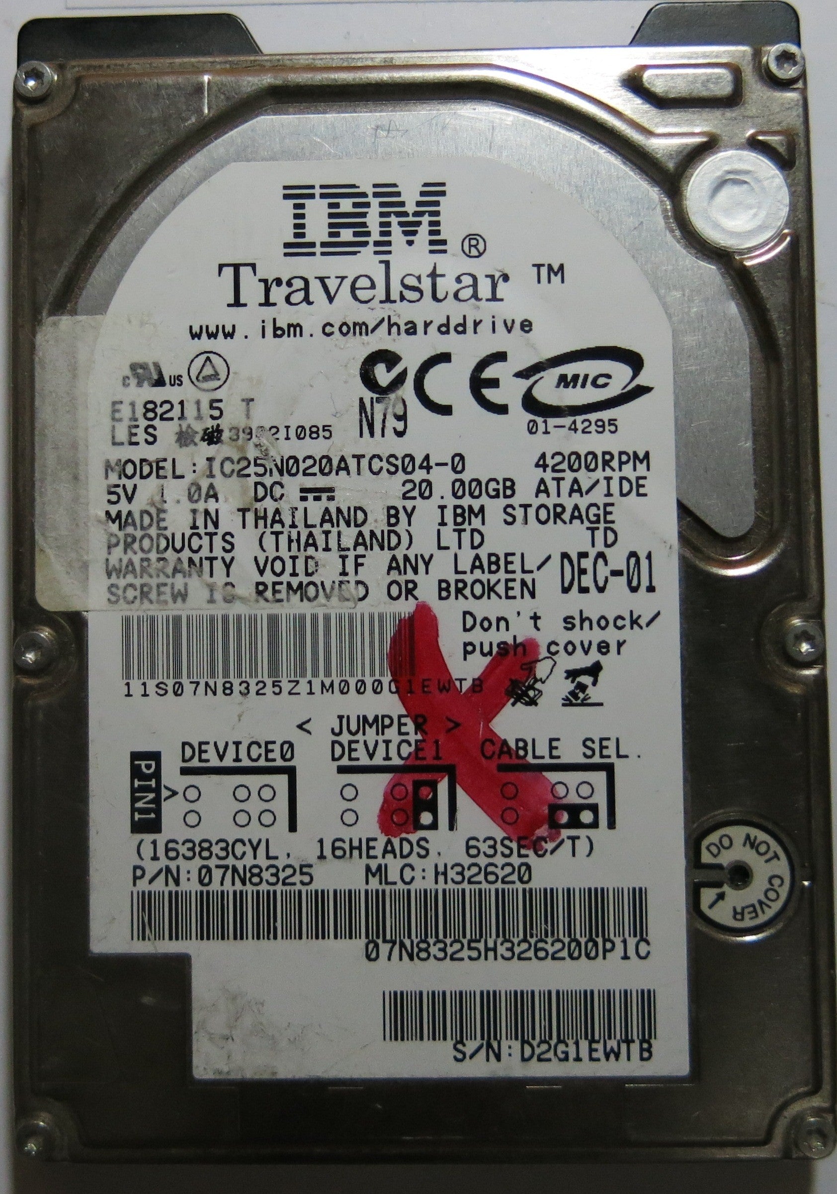 IBM IC25N020ATCS04-0 32036H6062 01 PCB