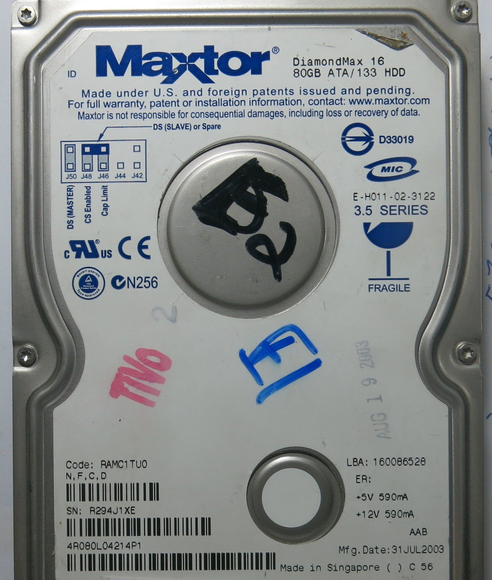 MAXTOR 4R080L04214P1 301593100 PCB