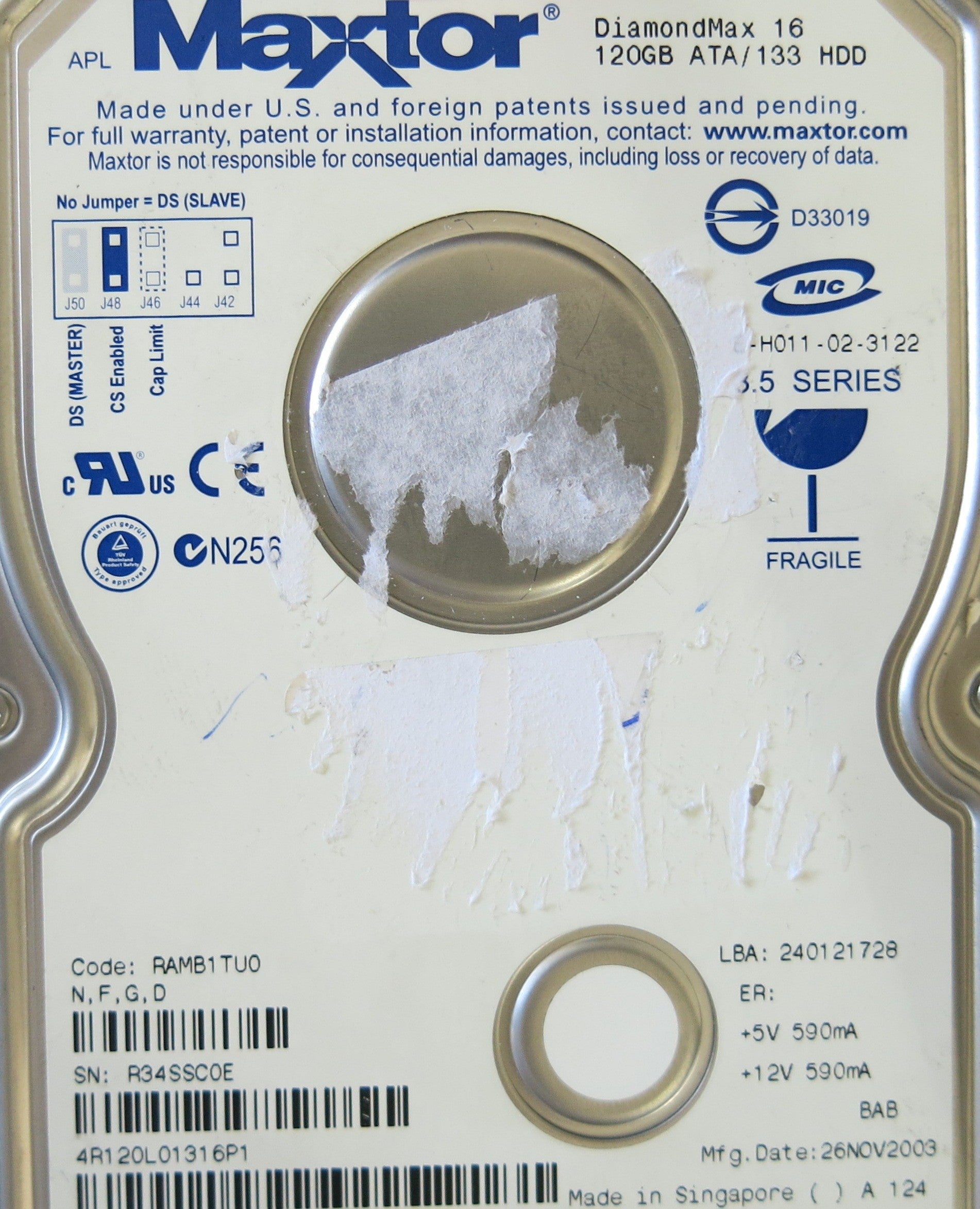 MAXTOR 4R120L0 PCB 301593100
