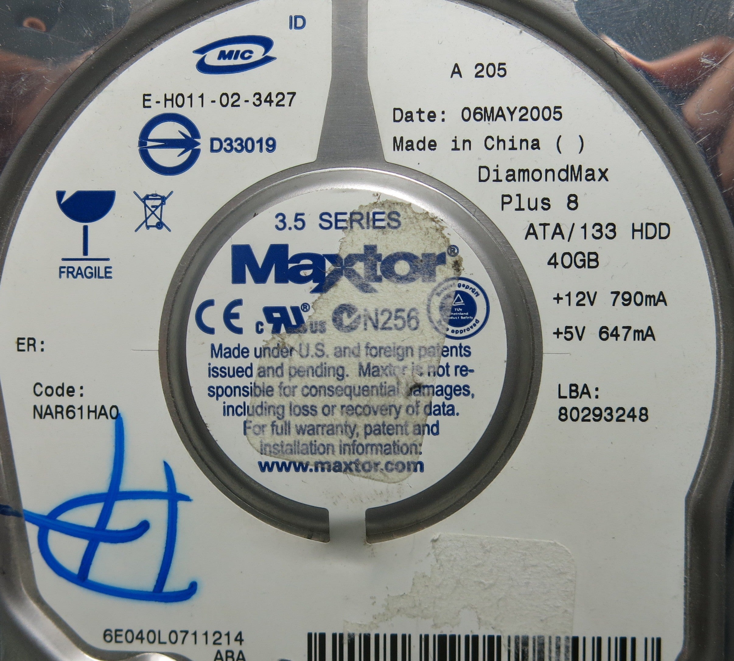 MAXTOR 6E040L0 301682101 PCB NAR61EA0 K.M.B.A