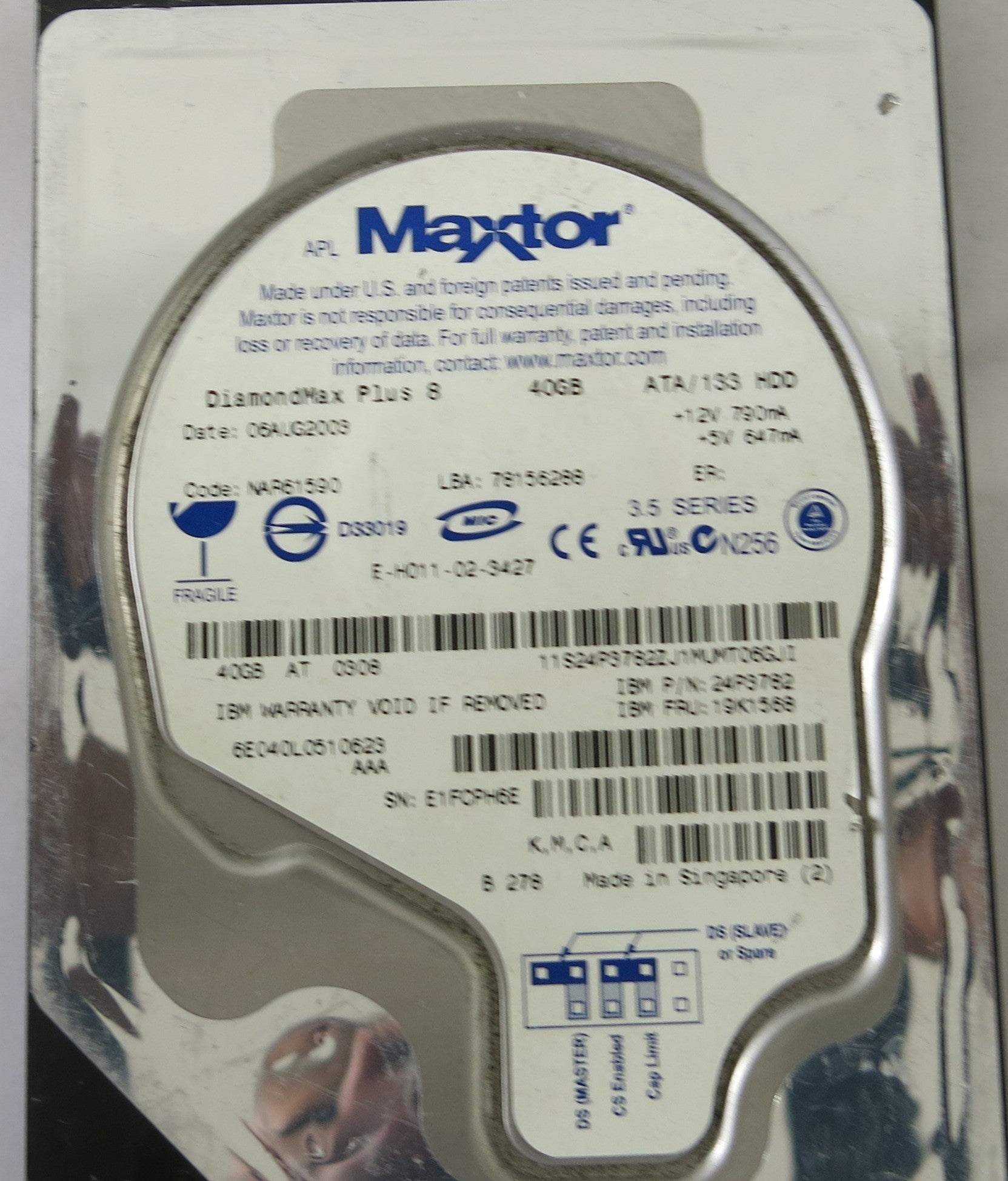 MAXTOR 6E040L0 CODE NAR61590 K.M.C.A PCB 301548100