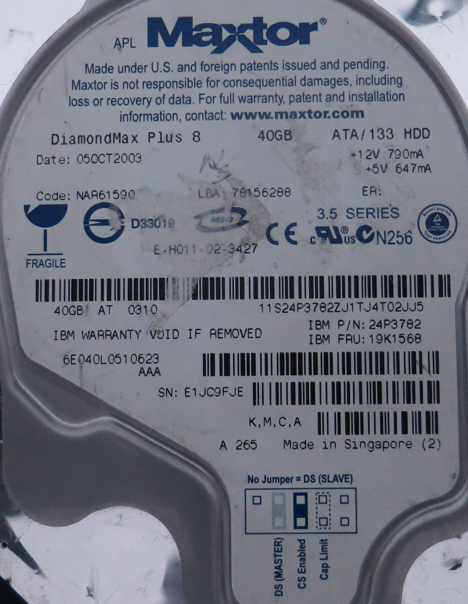 MAXTOR 6E040LO 301548100 PCB