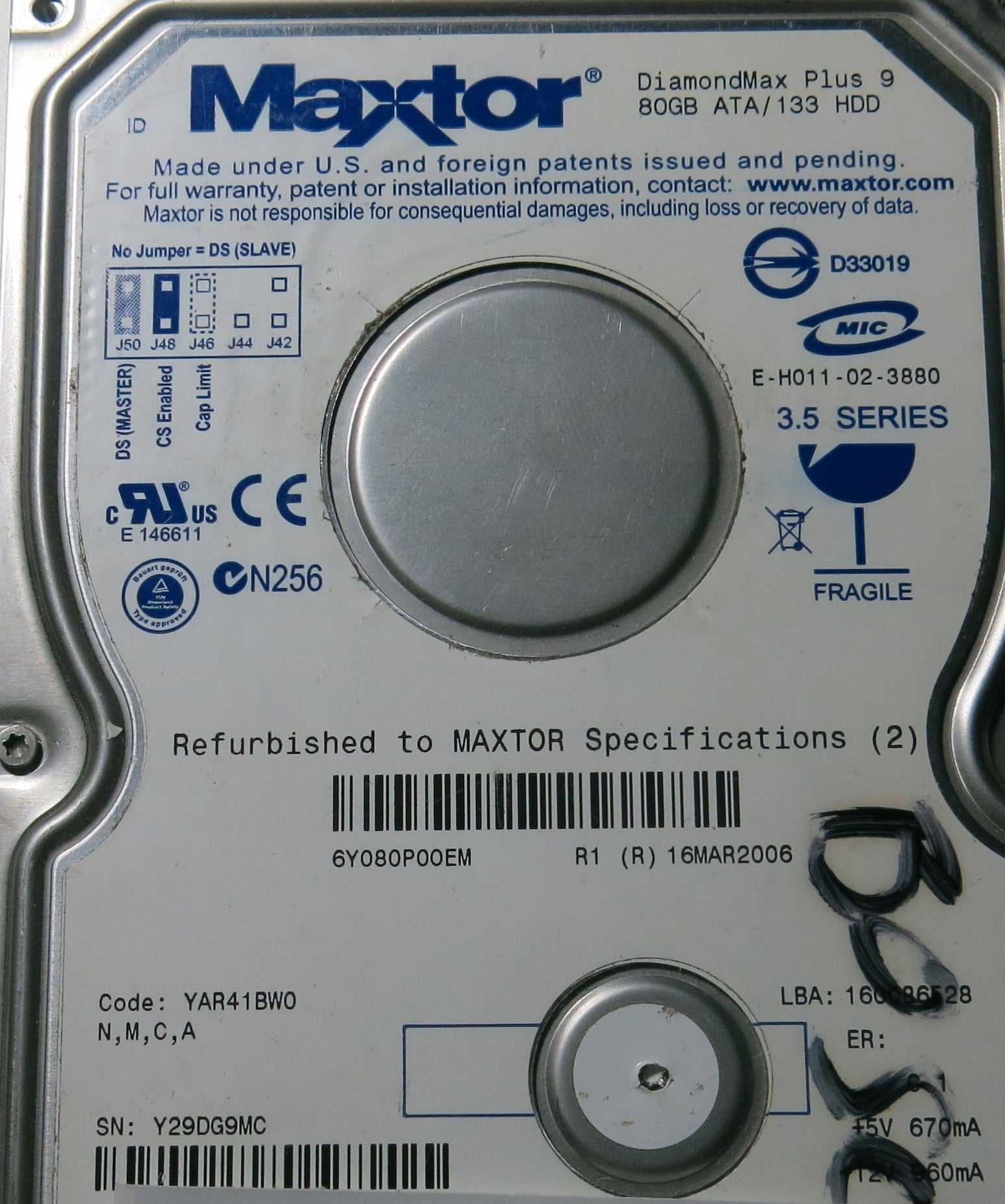 MAXTOR 6Y080P0,  PCB