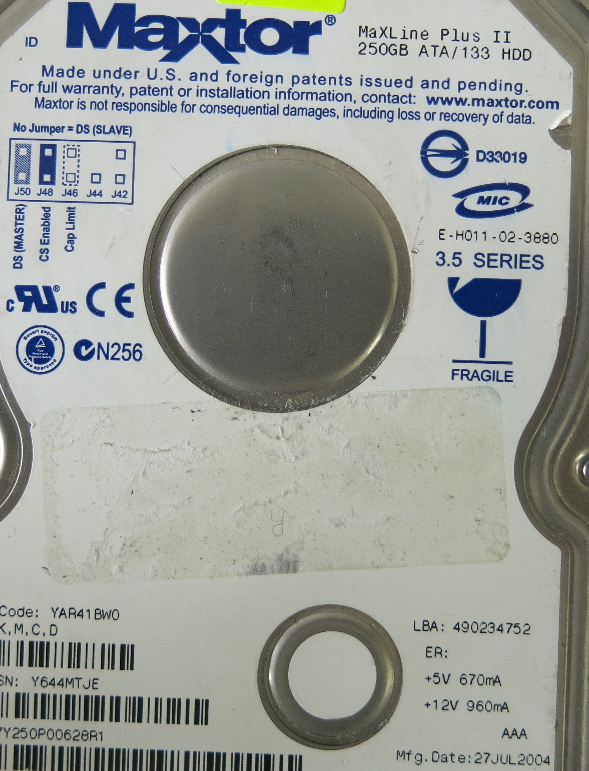 MAXTOR 7Y250P0 301862101 PCB