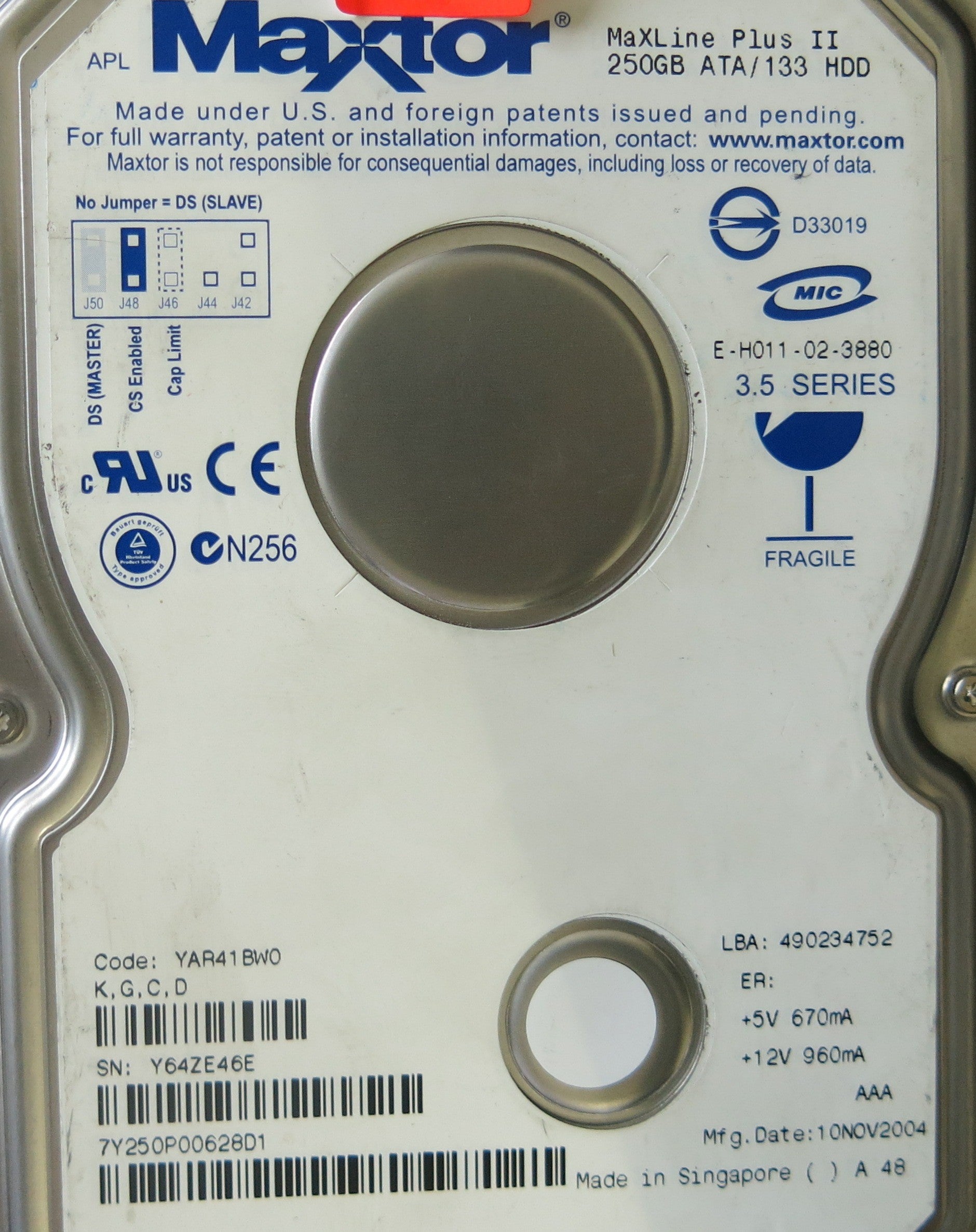 MAXTOR 7Y250P0 301862101 PCB