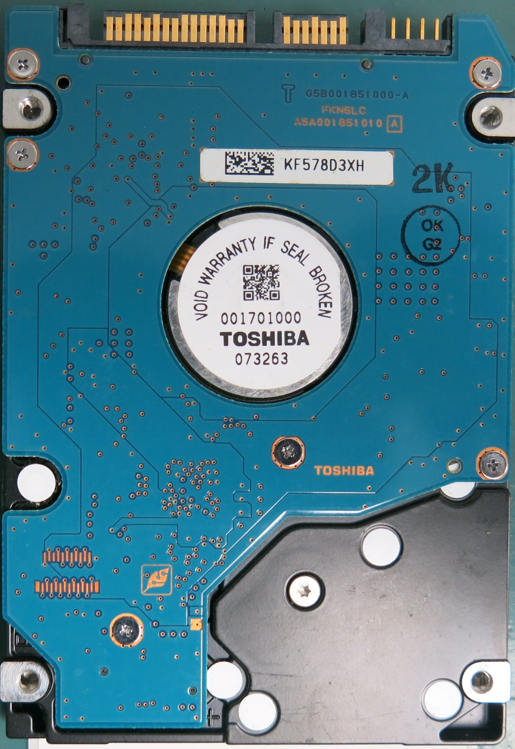 MK1237GSX 120GB 2.5 PCB: G5B001851000-A S/N: 870HTJ7MT