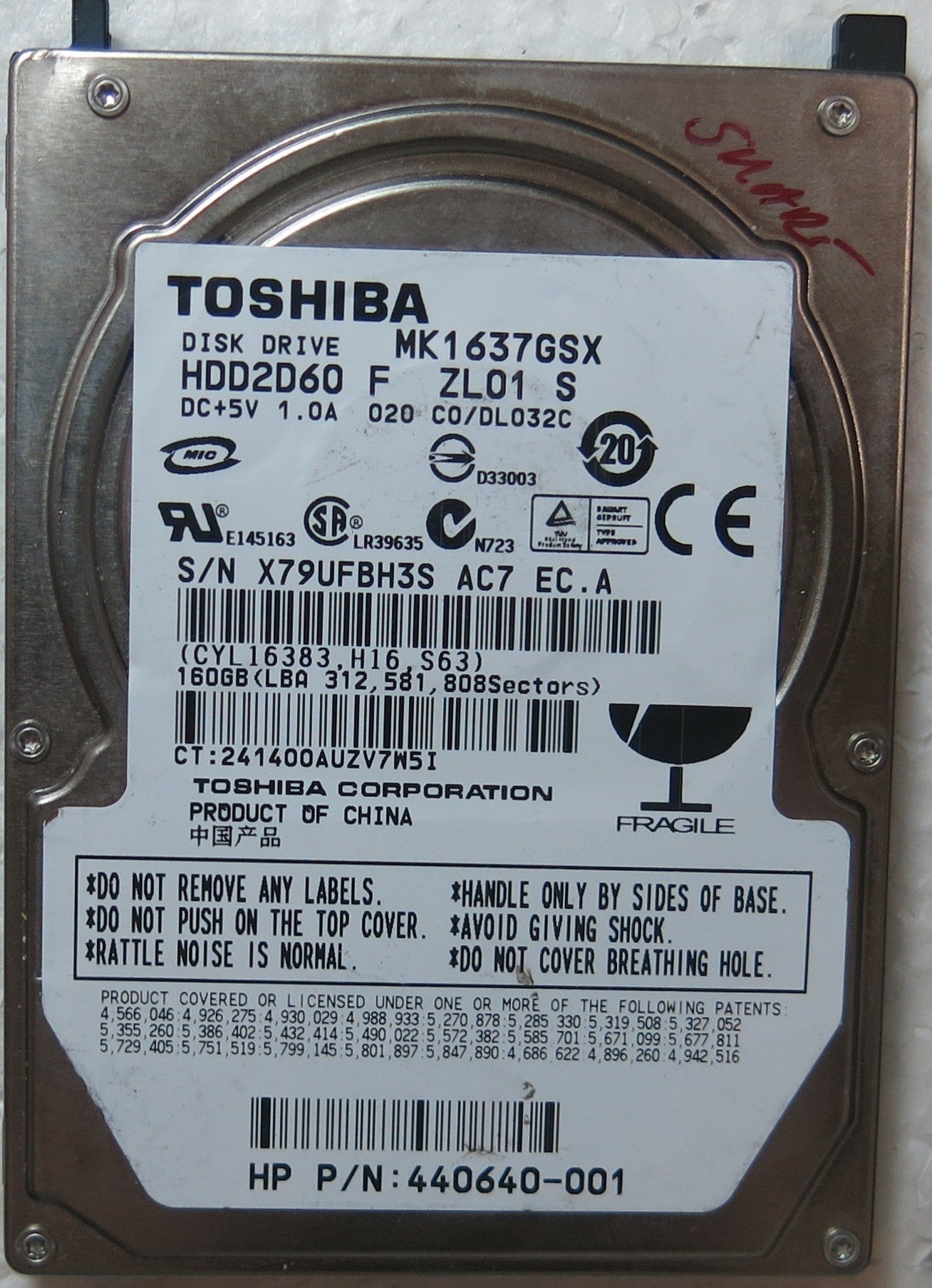 MK1637GSX HDD2D60 F ZL01 S G5B001851000-A PCB