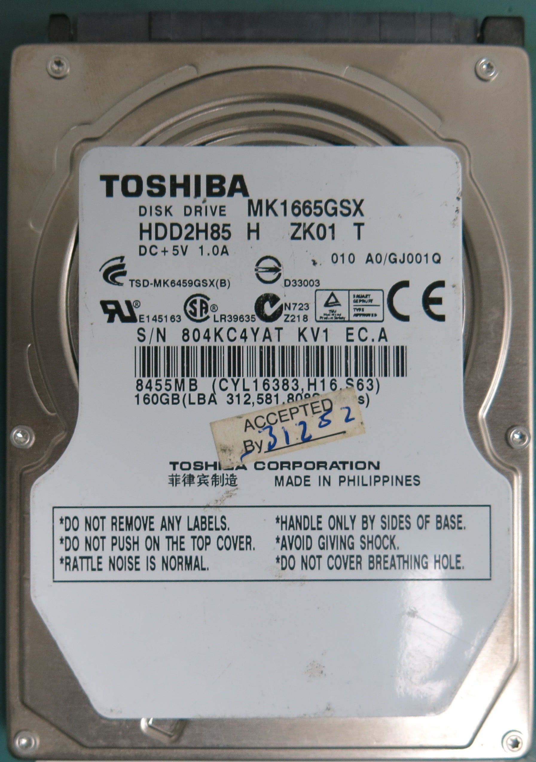 MK1665GSX, 160GB 2.5 , G002641A