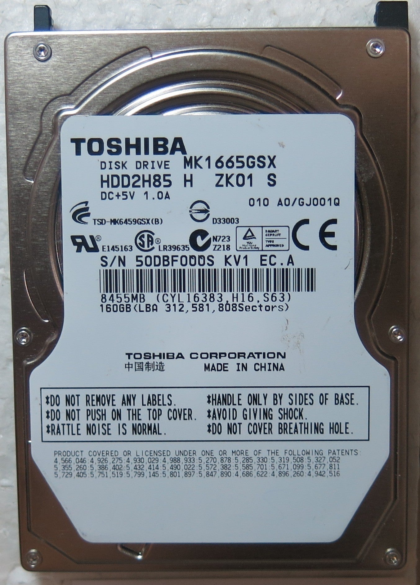MK1665GSX HDD2H85 H ZK01 S G002641A PCB