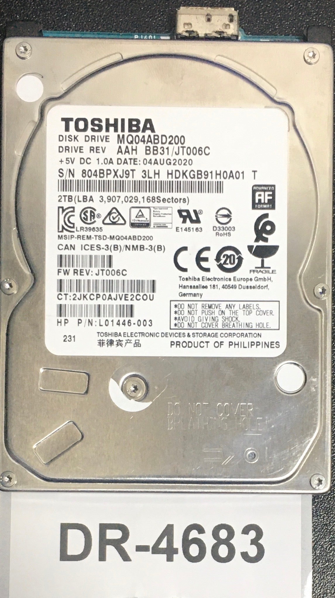 MK2035GSS,  Serial: 87INFHB8S 998 EC.A,  200GB 2.5,  PCB :G5B0015 90000-A,