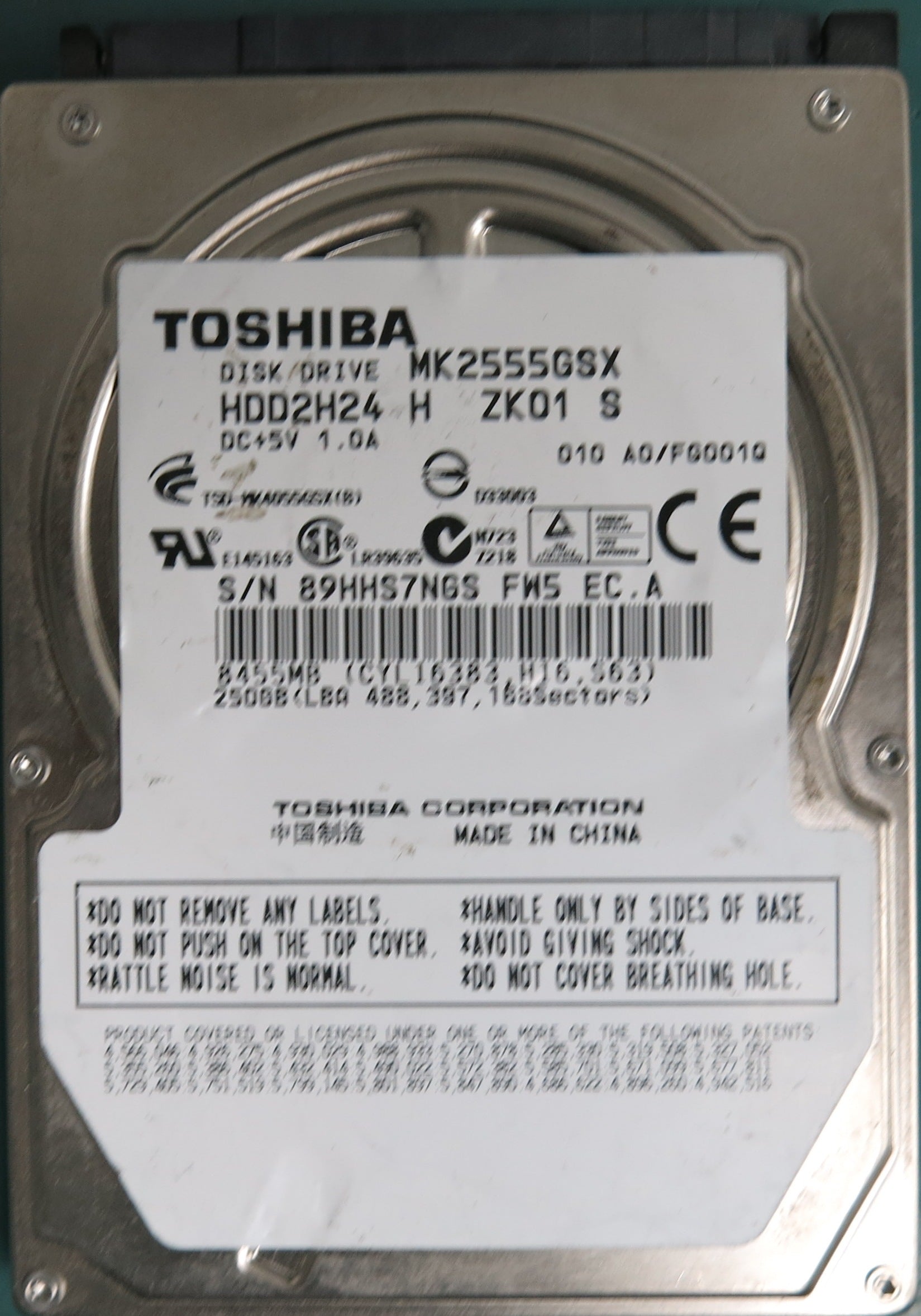 MK2555GSX, 250GB 2.5, G002439-0A
