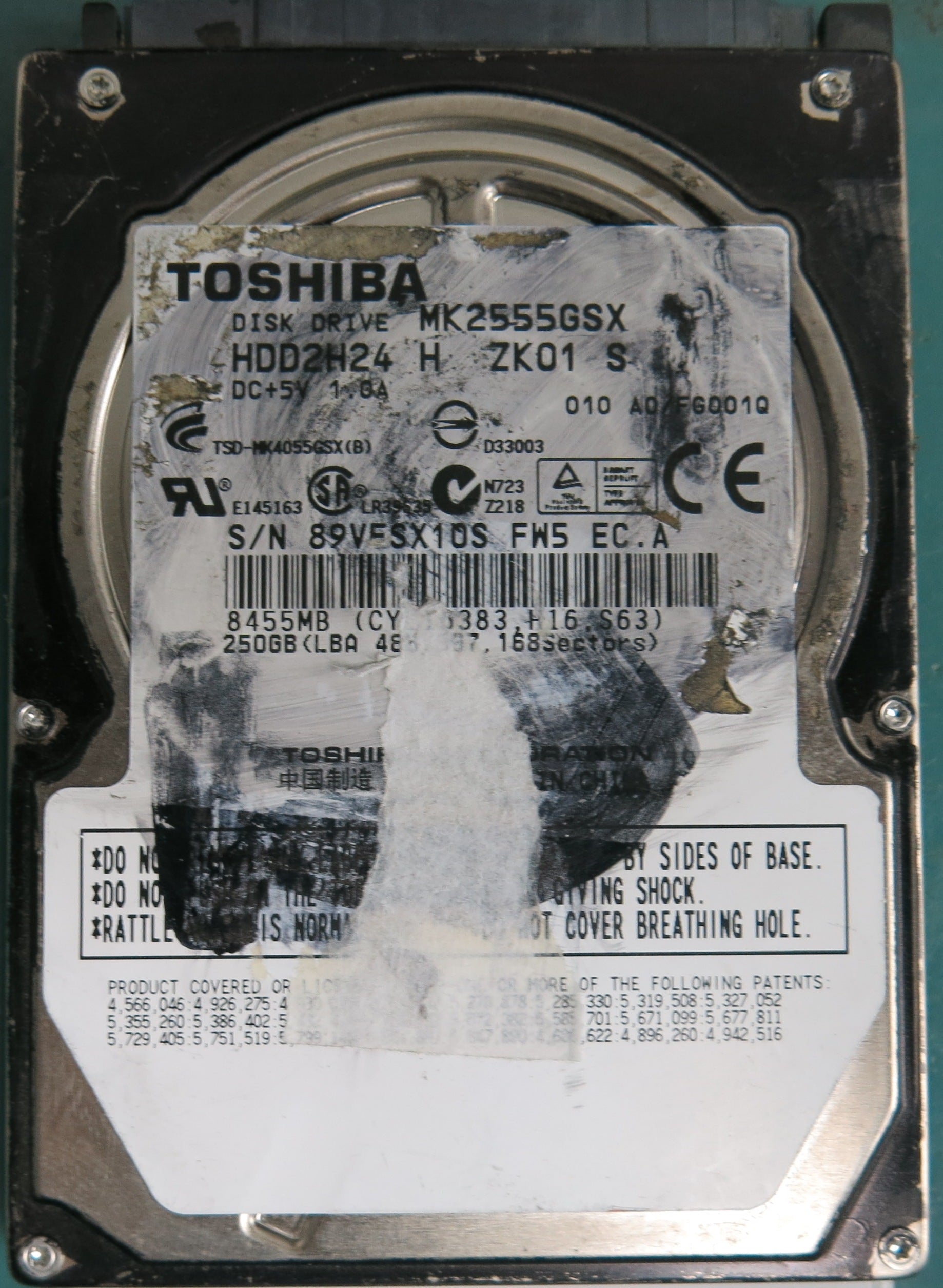 MK2555GSX, 250GB 2.5, PCB: G002439-0A