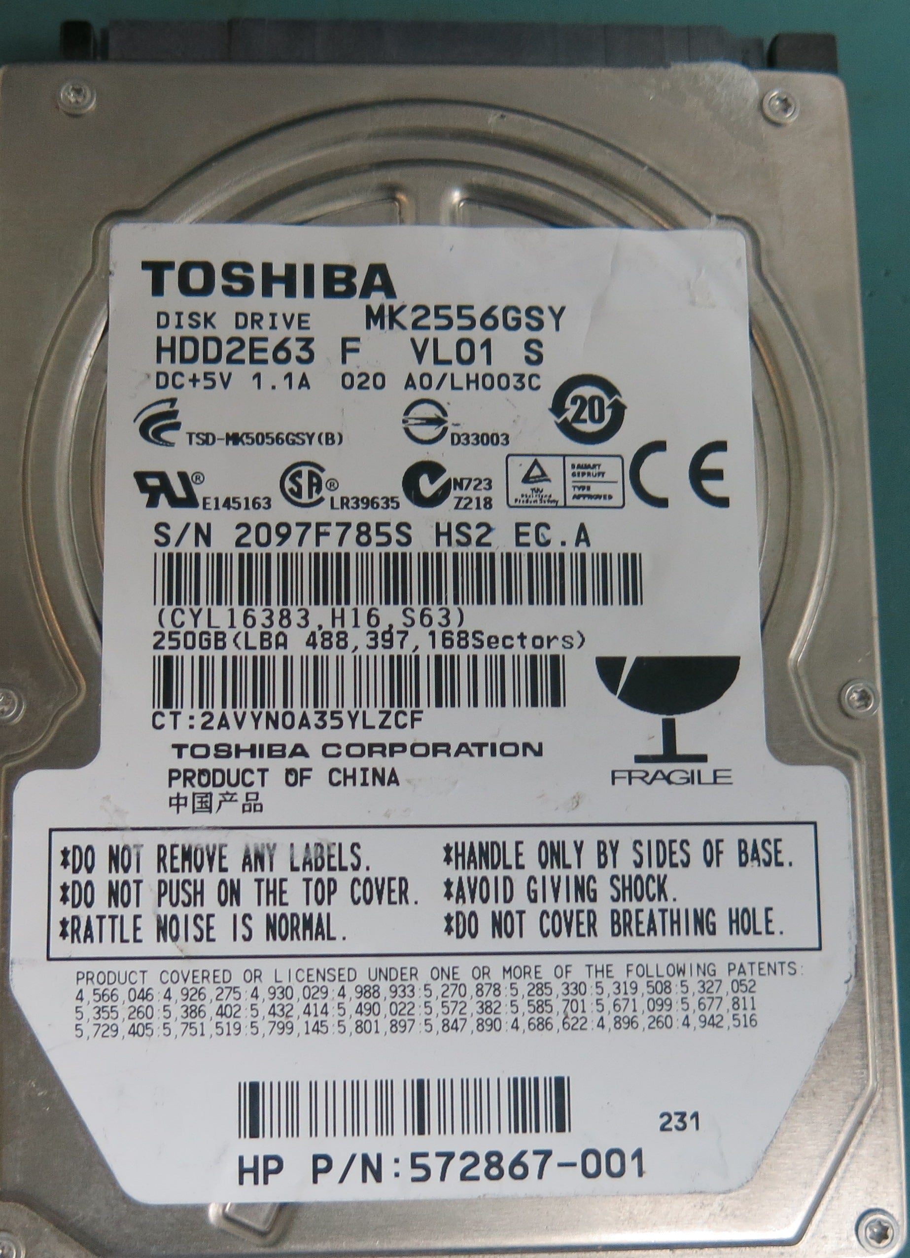 MK2556GSY, 250GB