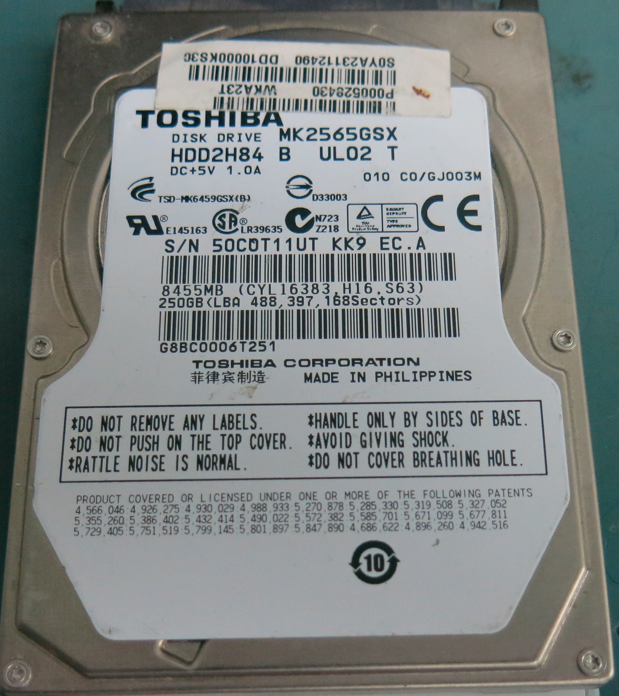 MK2565GSX, 250GB 2.5