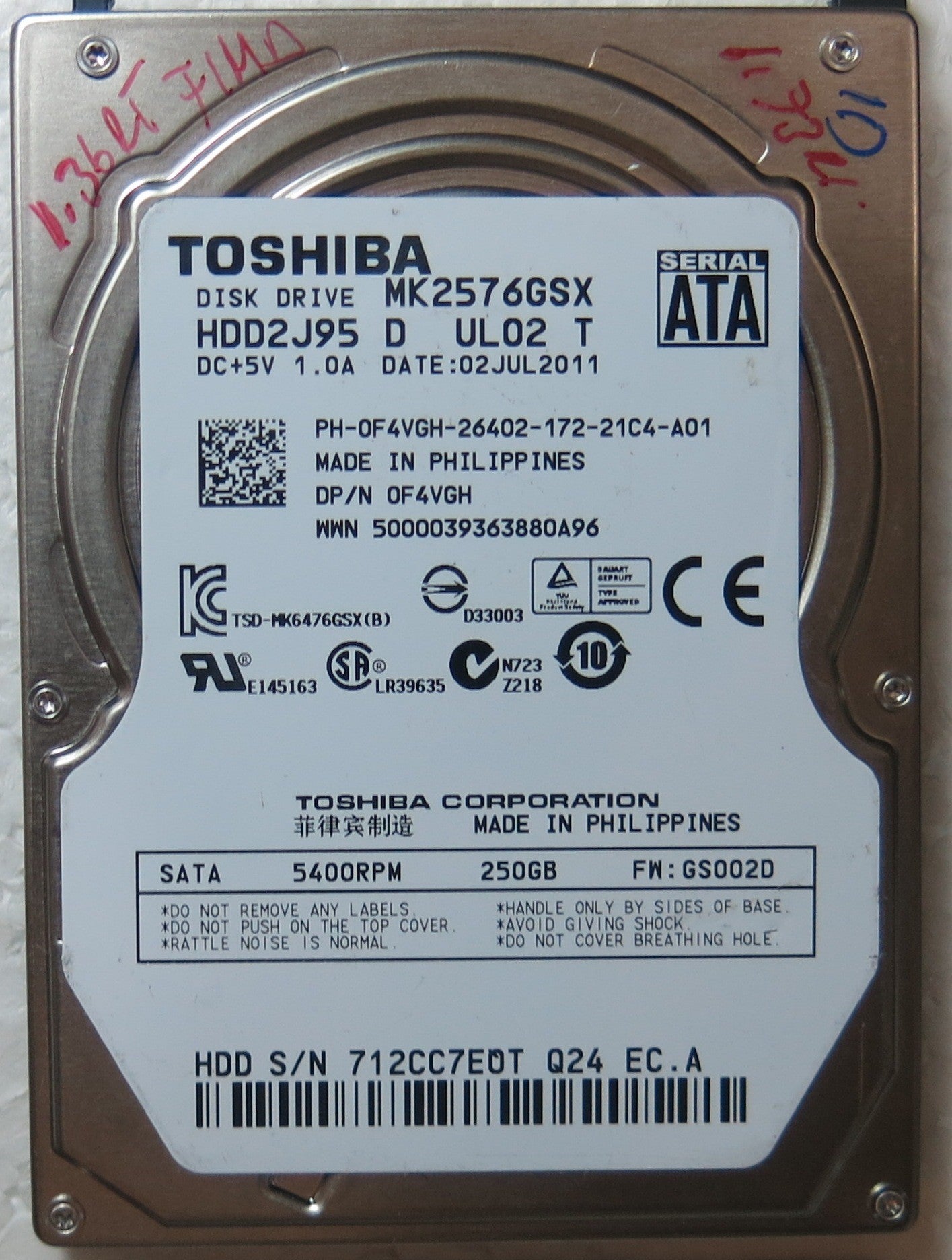 MK2576GSX HDD2J95 D UL02 T  G002825A PCB