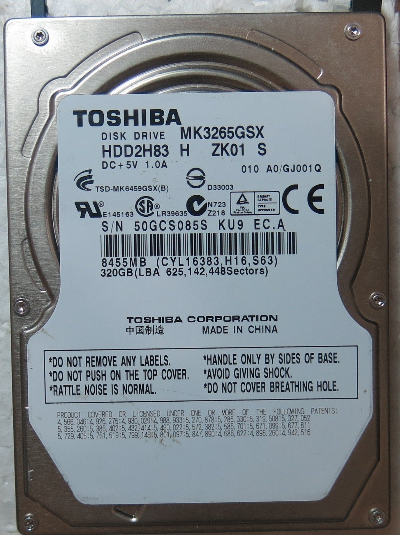 MK3265GSX HDD2H83 H ZK01 S  G002641A PCB