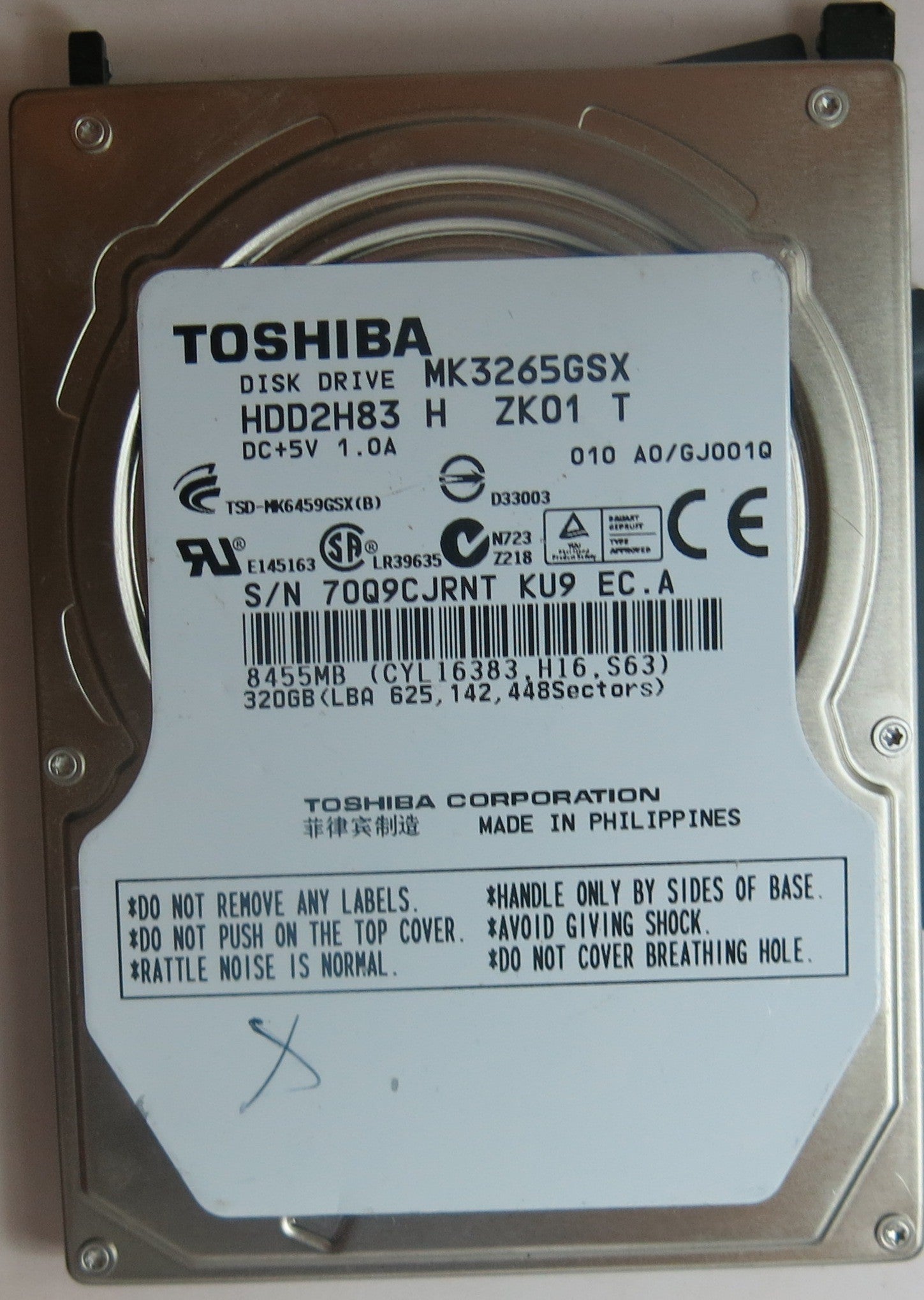 MK3265GSX HDD2H83 H ZK01 T GOO2641A PCB