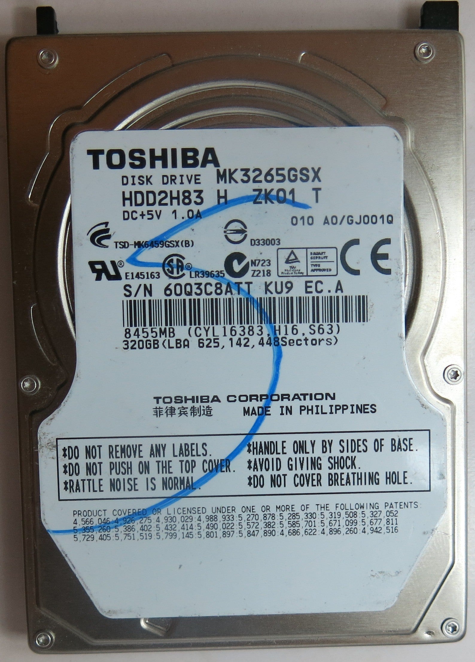 MK3265GSX HDD2H83 H ZK01 T GOO2641A PCB