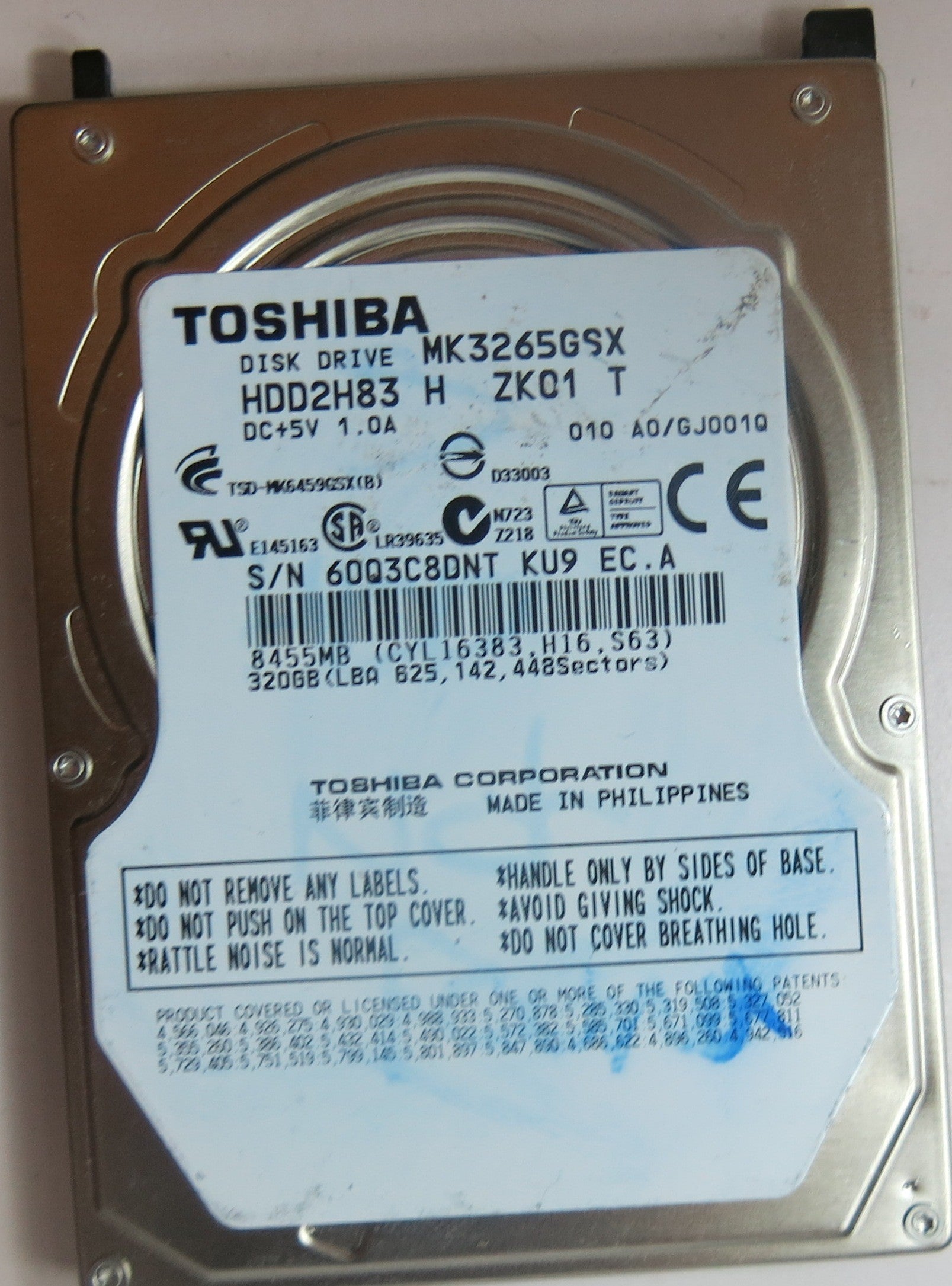 MK3265GSX HDD2H83 H ZK01 T GOO2641A PCB