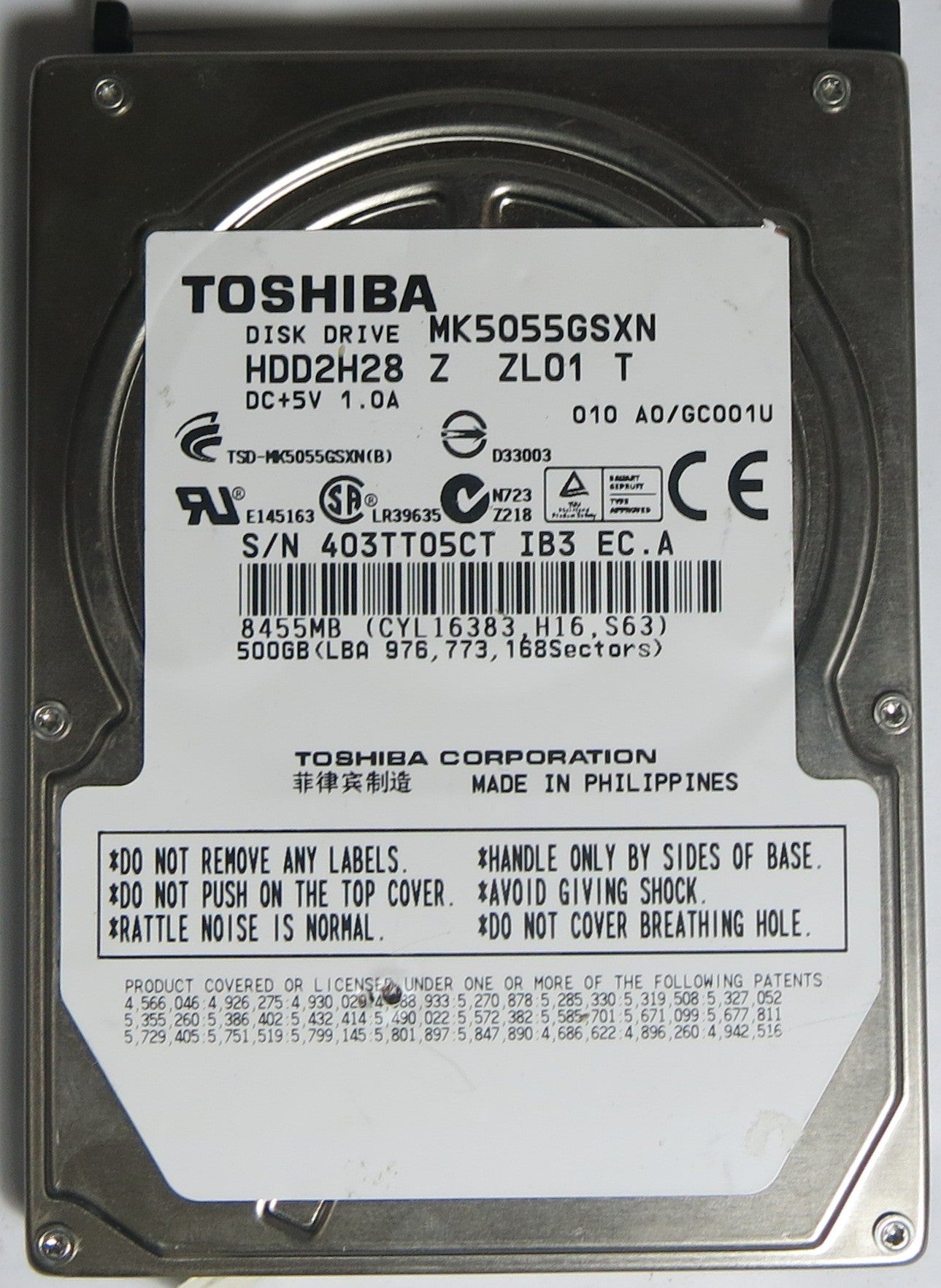 MK5055GSXN HDD2H28 Z ZLO1 T  G002627A PCB