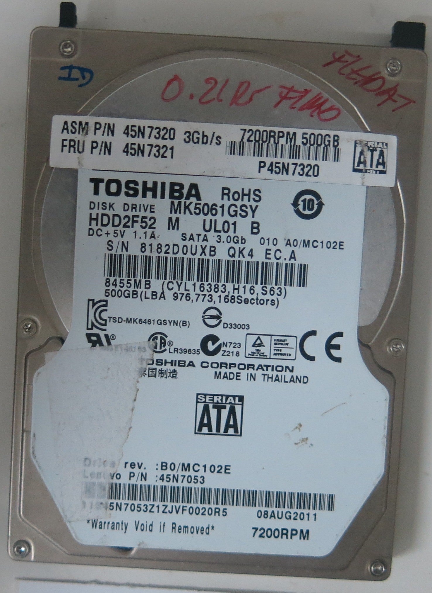 MK5061GSY HDD2F52,   G002872A PCB