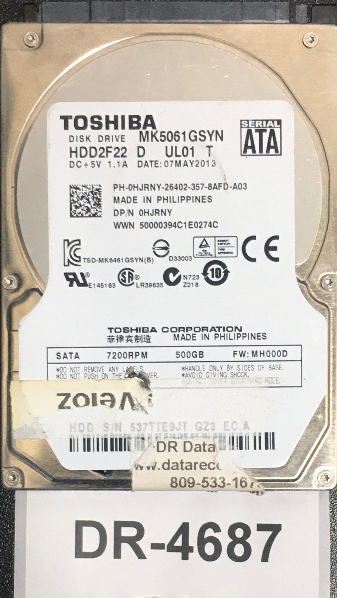MK5061GSYN,  Serial: 537TTE9JT QZ3 EC.A,  500GB 2.5,  PCB : G002872A,