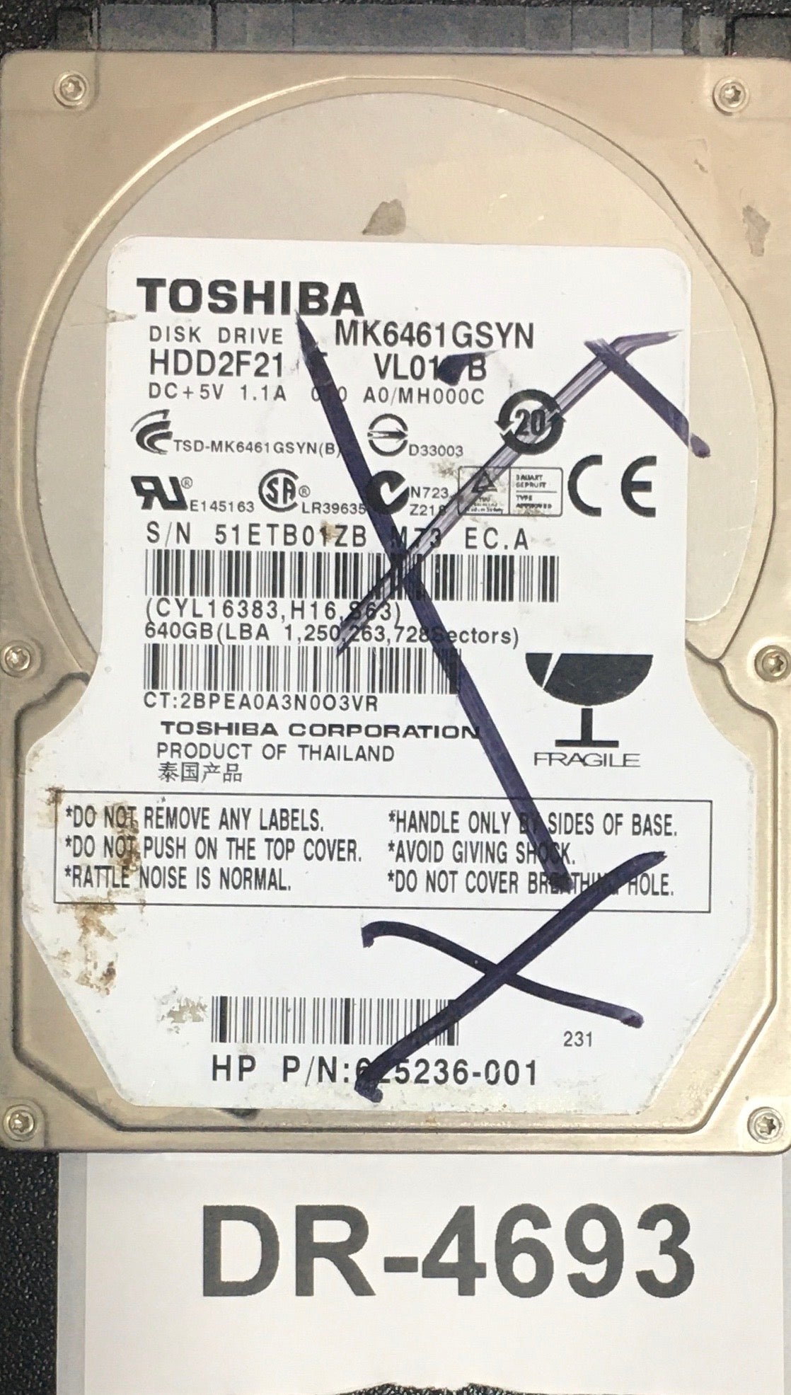 MK6461GSYN,  Serial: 51ETB01ZB M73 EC.A,  640GB 2.5,  PCB :G002872A,