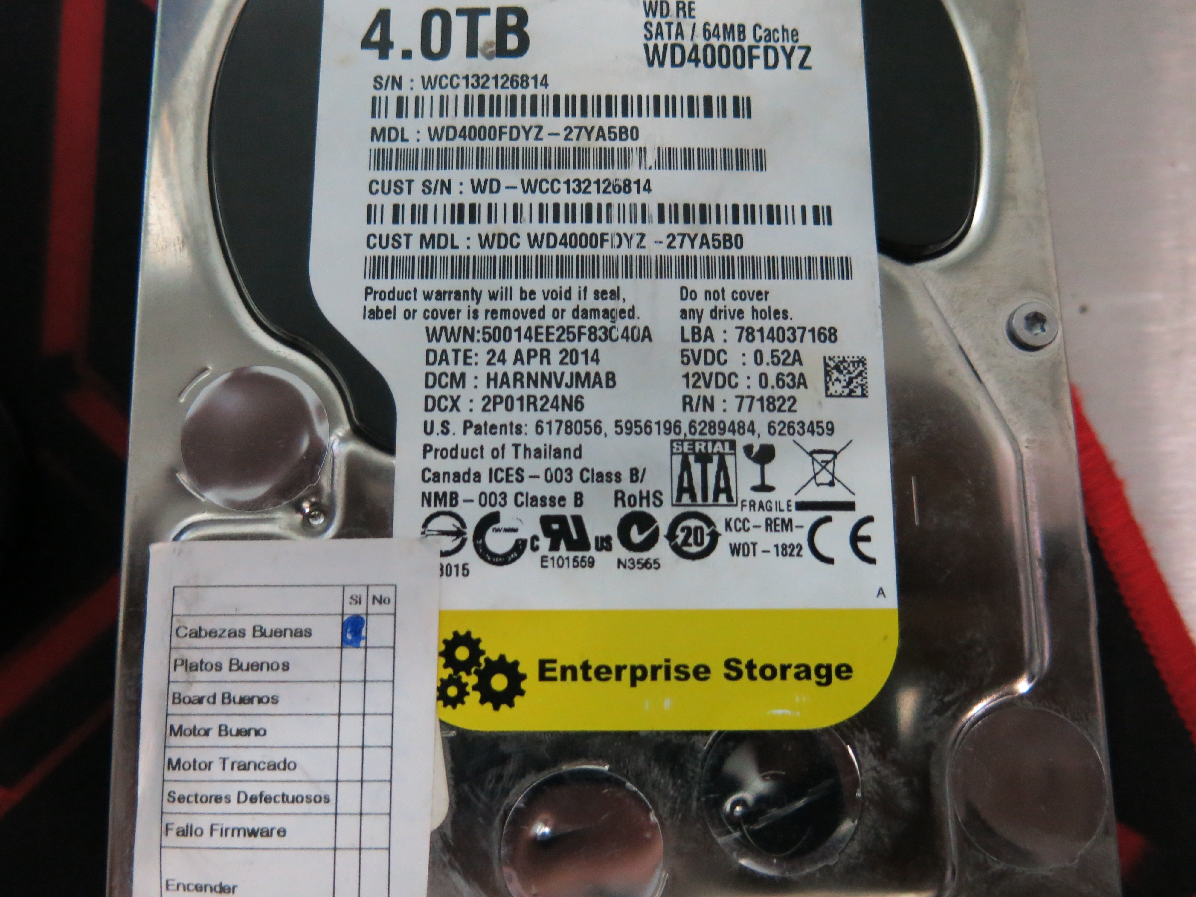 D4000DYZ-28YA5B0 PCB : 2060-771822-002 SERIAL NUMBER : WCC132126814 4.TB