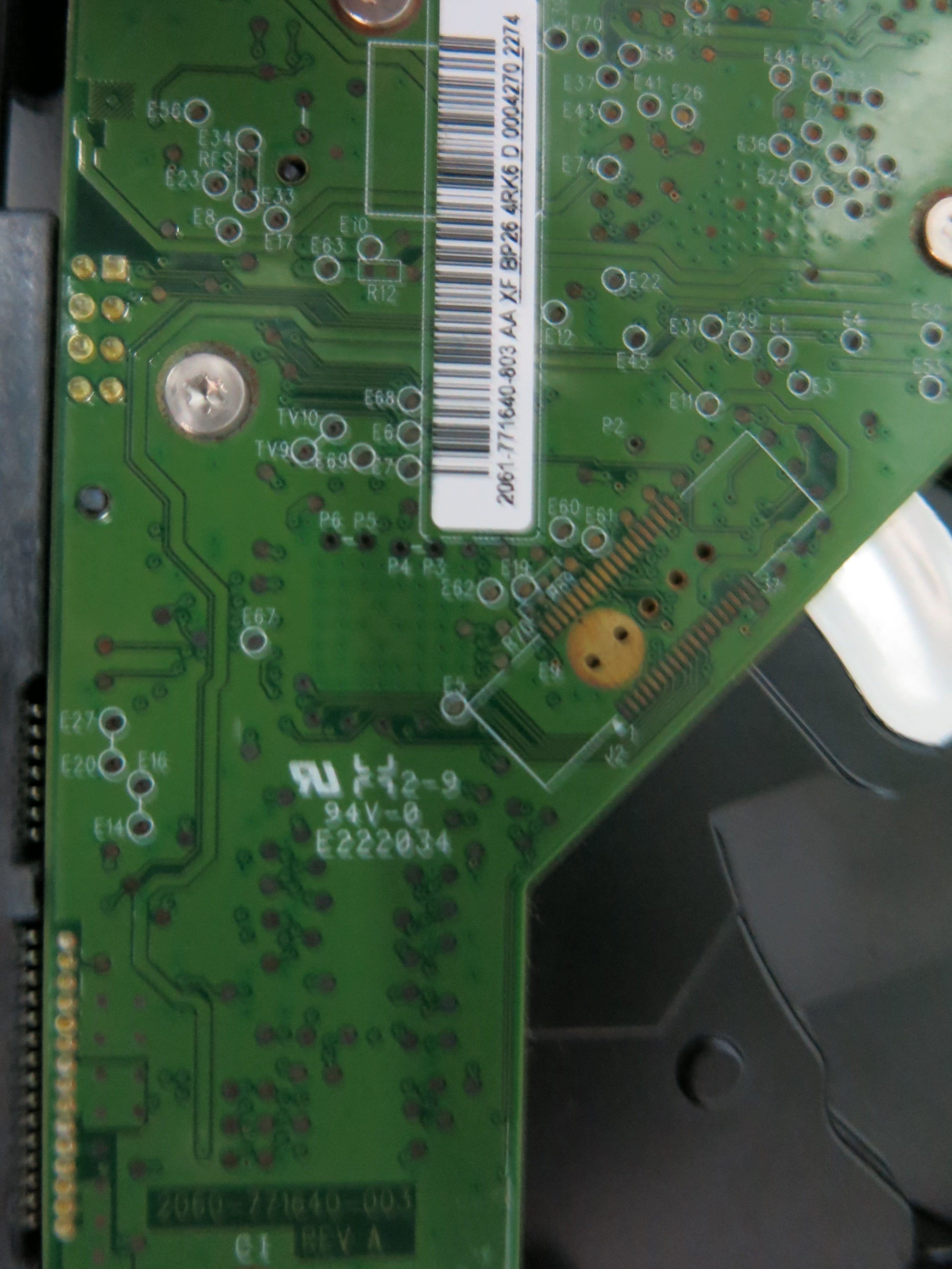 WD5000AVDS-63U7B1 PCB: 2060-771640-003 SERIAL NUMBER: WCAV782383 500GB