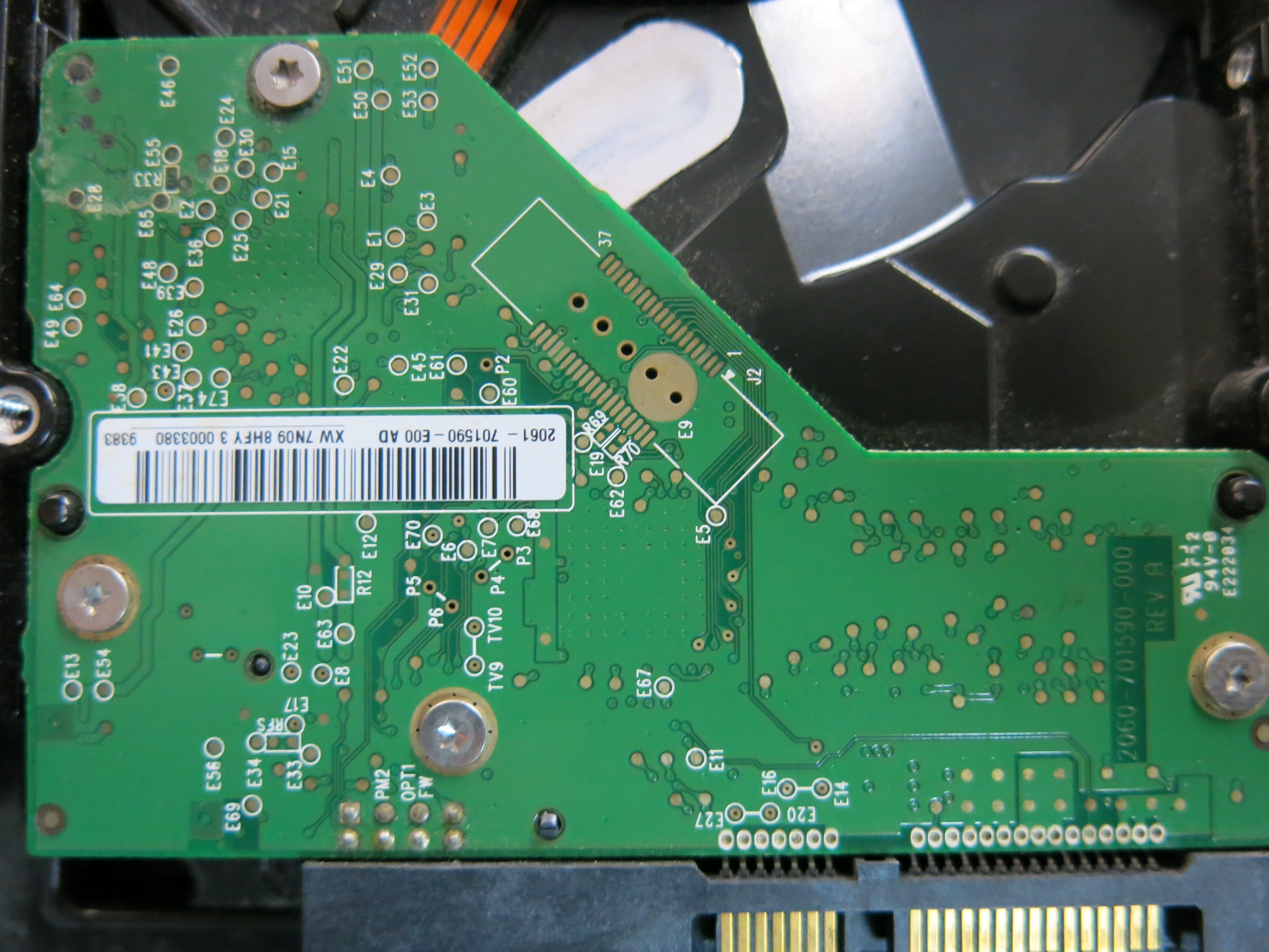WMAV33710446 PCB: 2060-701590-000 REV A SERIAL NUMBER: WD1600AAJS- 55M0A0 160GB