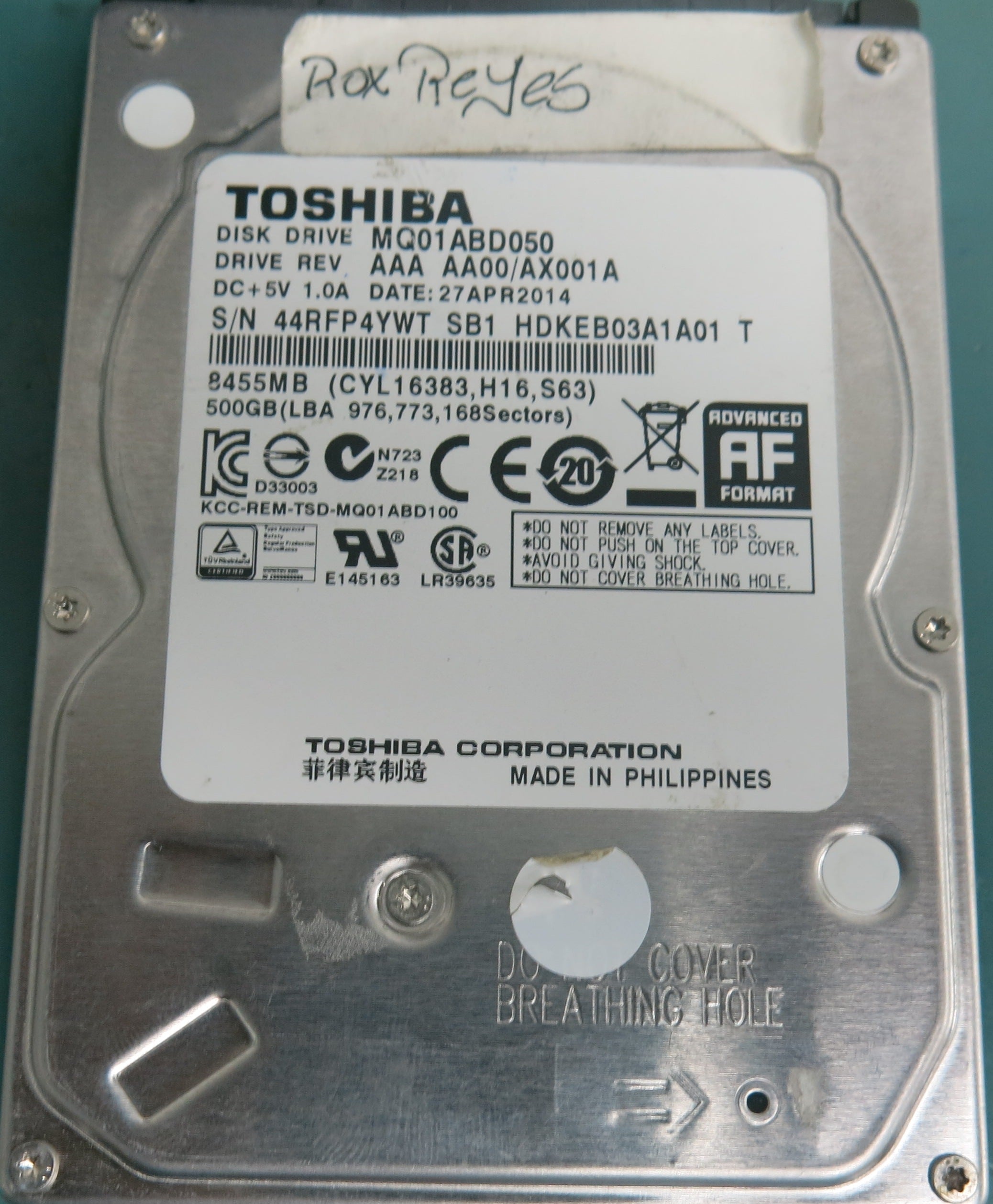 MQ01ABD050, 500GB 2.5