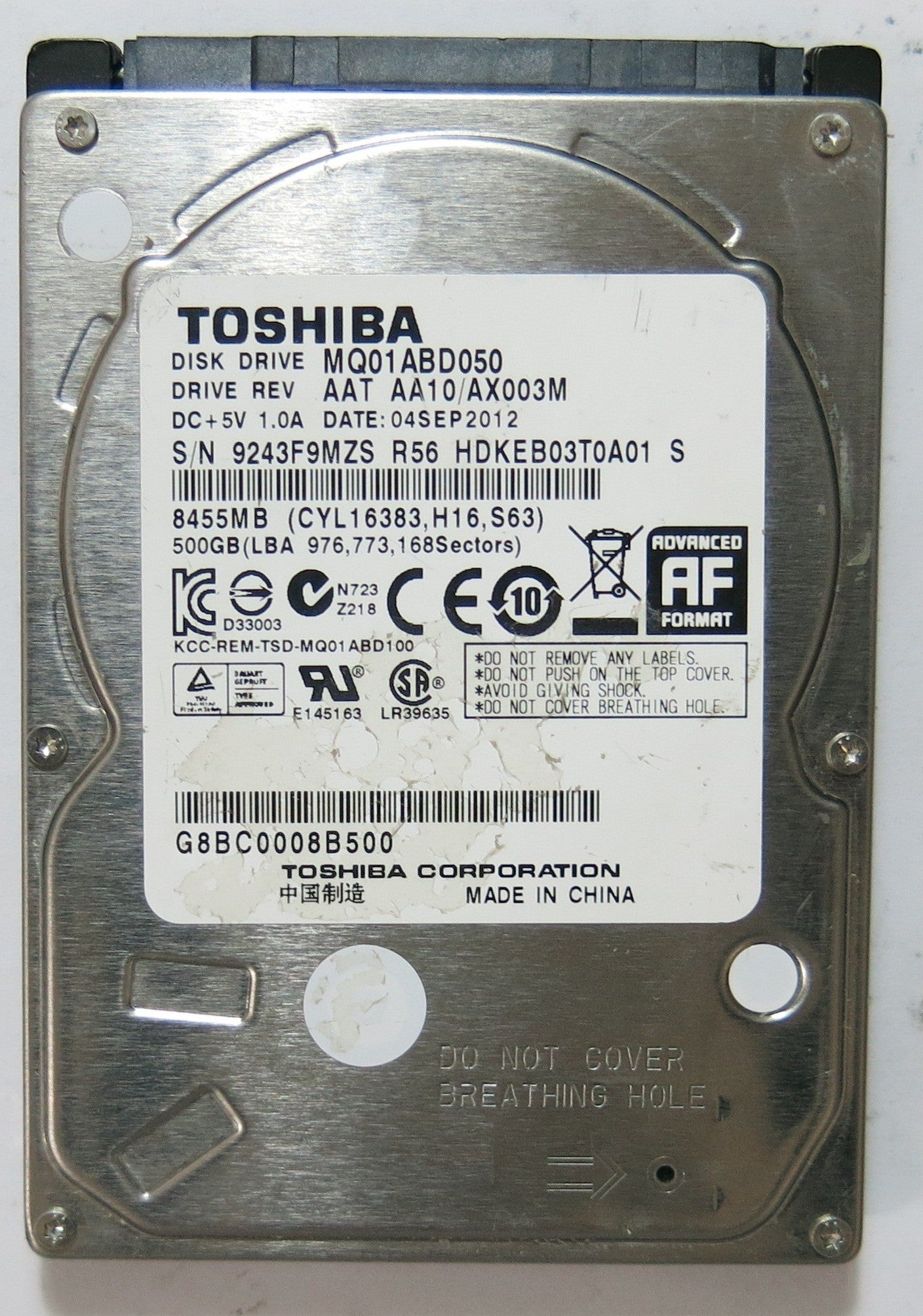 MQ01ABD050 AAT AA10/AX003M PCB G003138A500GB