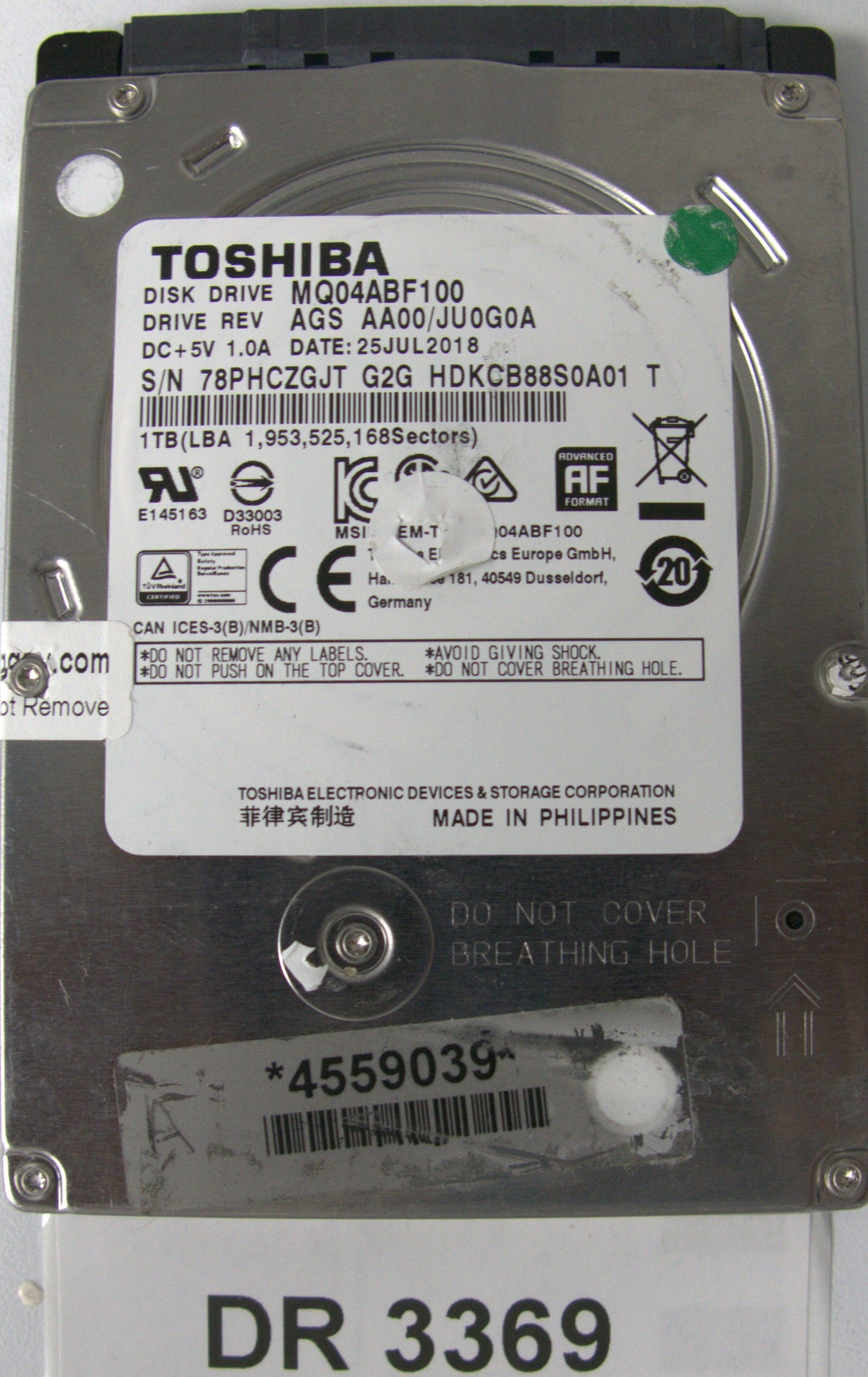 MQ04ABF100, 1TB 2.5, G4311A