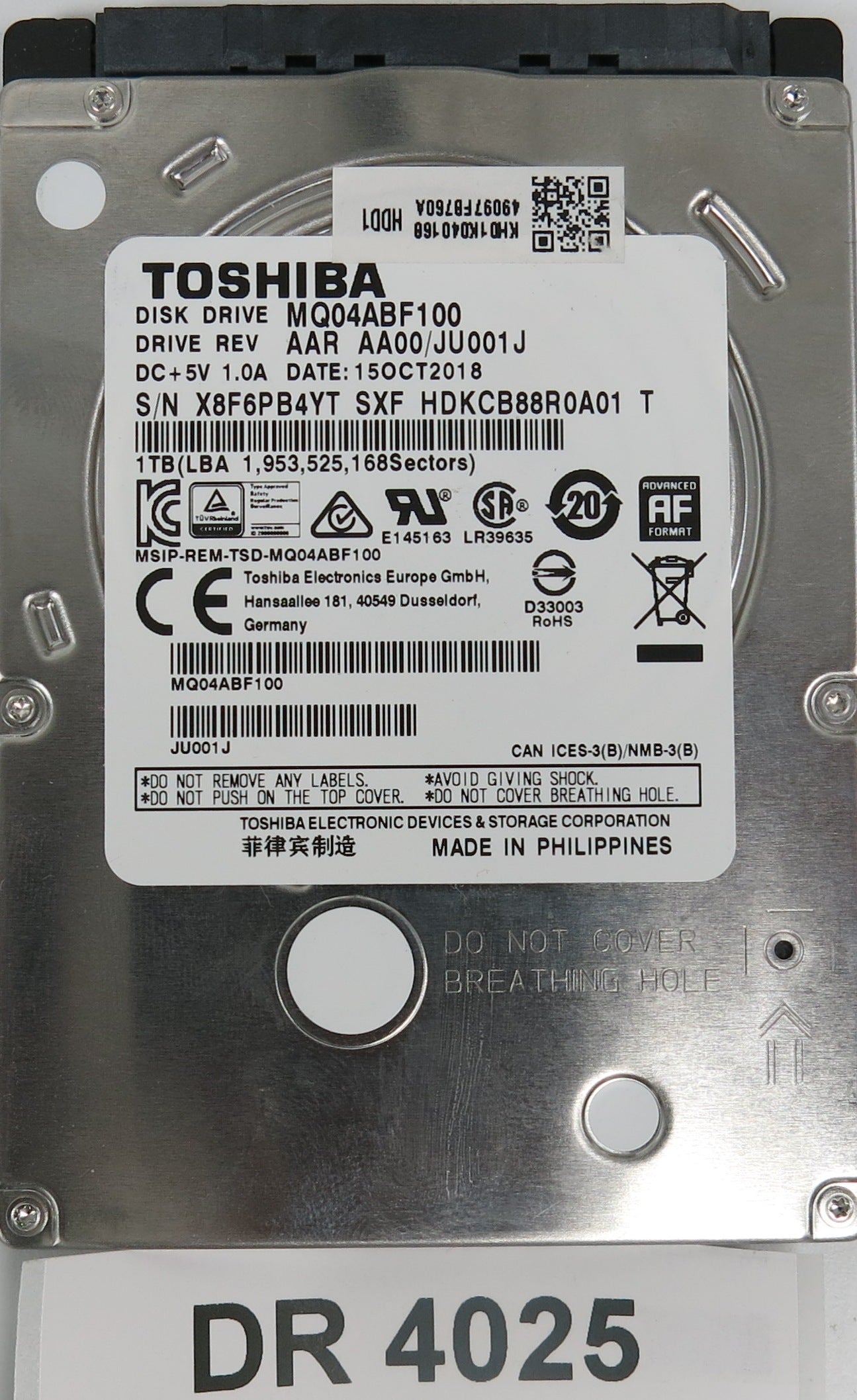MQ04ABF100, 1TB 2.5, PCB: G4311A