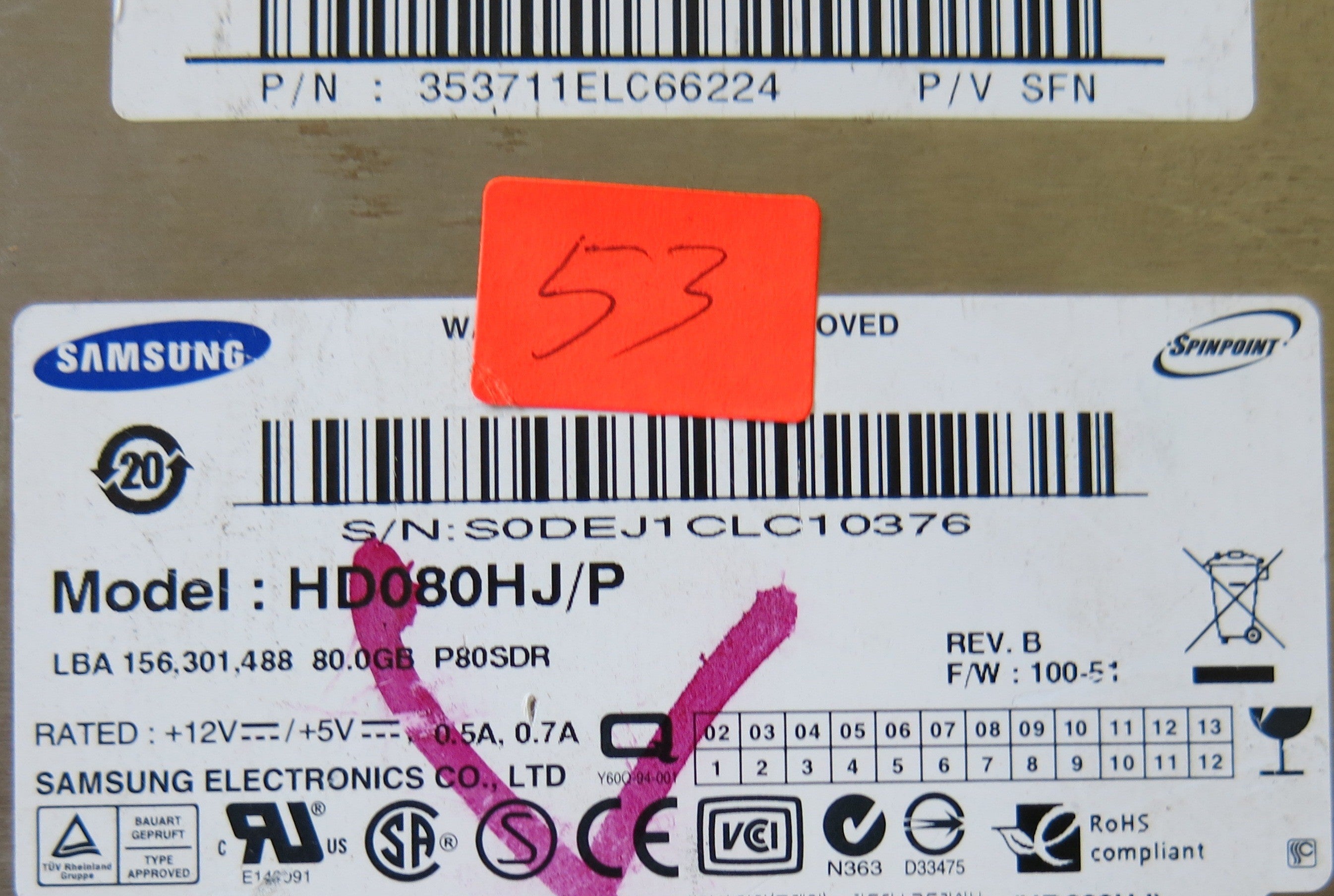 SAMSUNG HD080HJ/P BF41-00108A PCB
