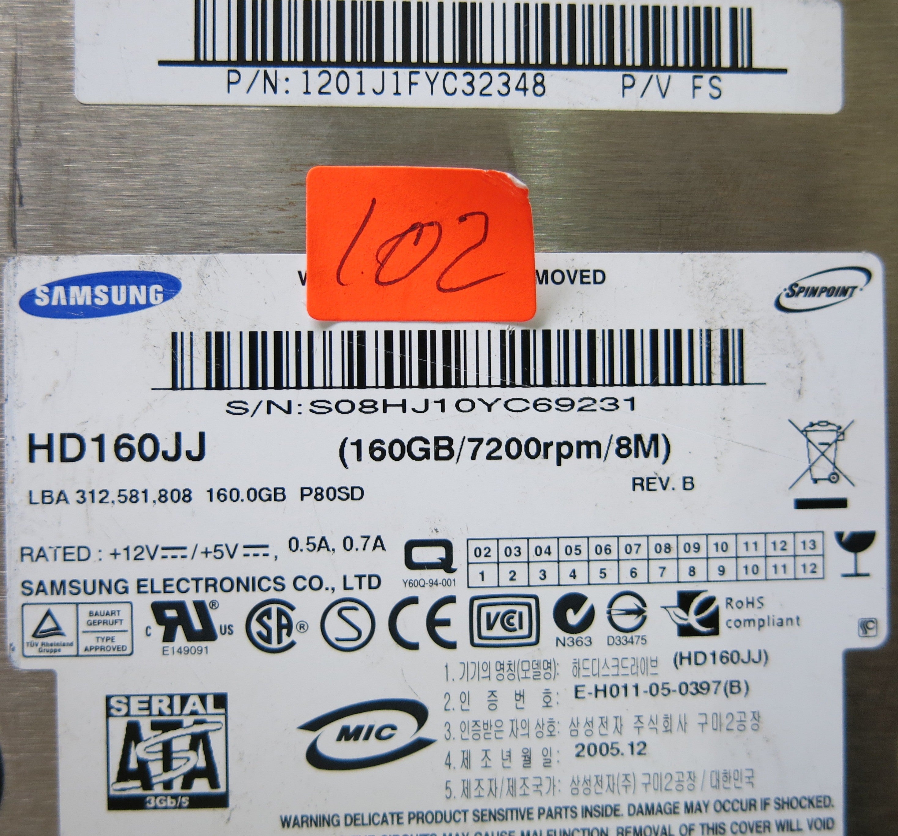 SAMSUNG HD160JJ BF41-00095A PCB