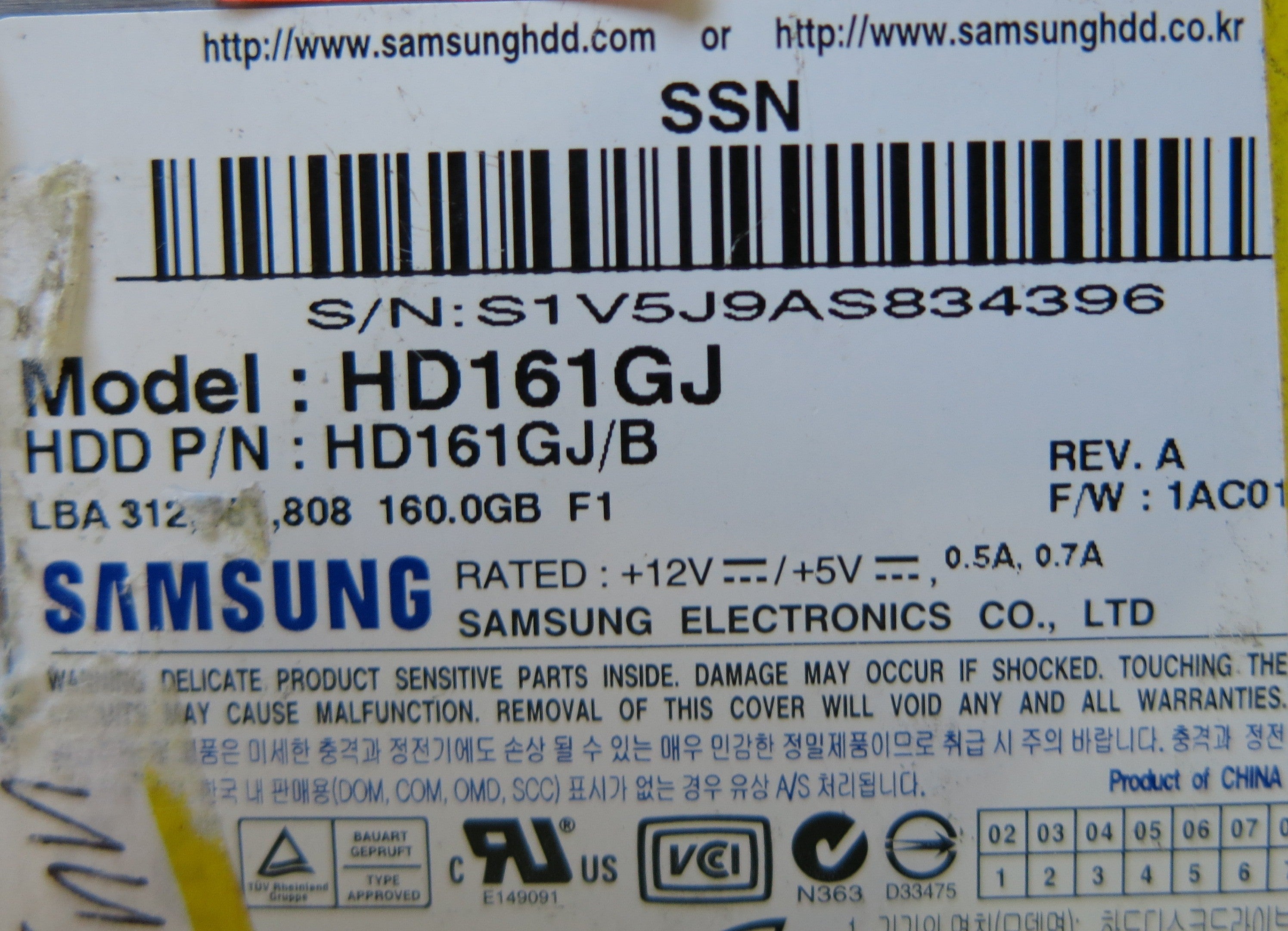 SAMSUNG HD161GJ/B BF41-002048 R00 PCB