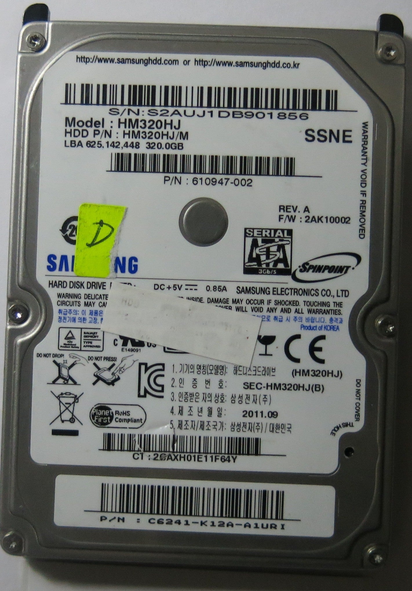 SAMSUNG HM320HJ PN HM320HJ/M BF41-00320A 04 PCB