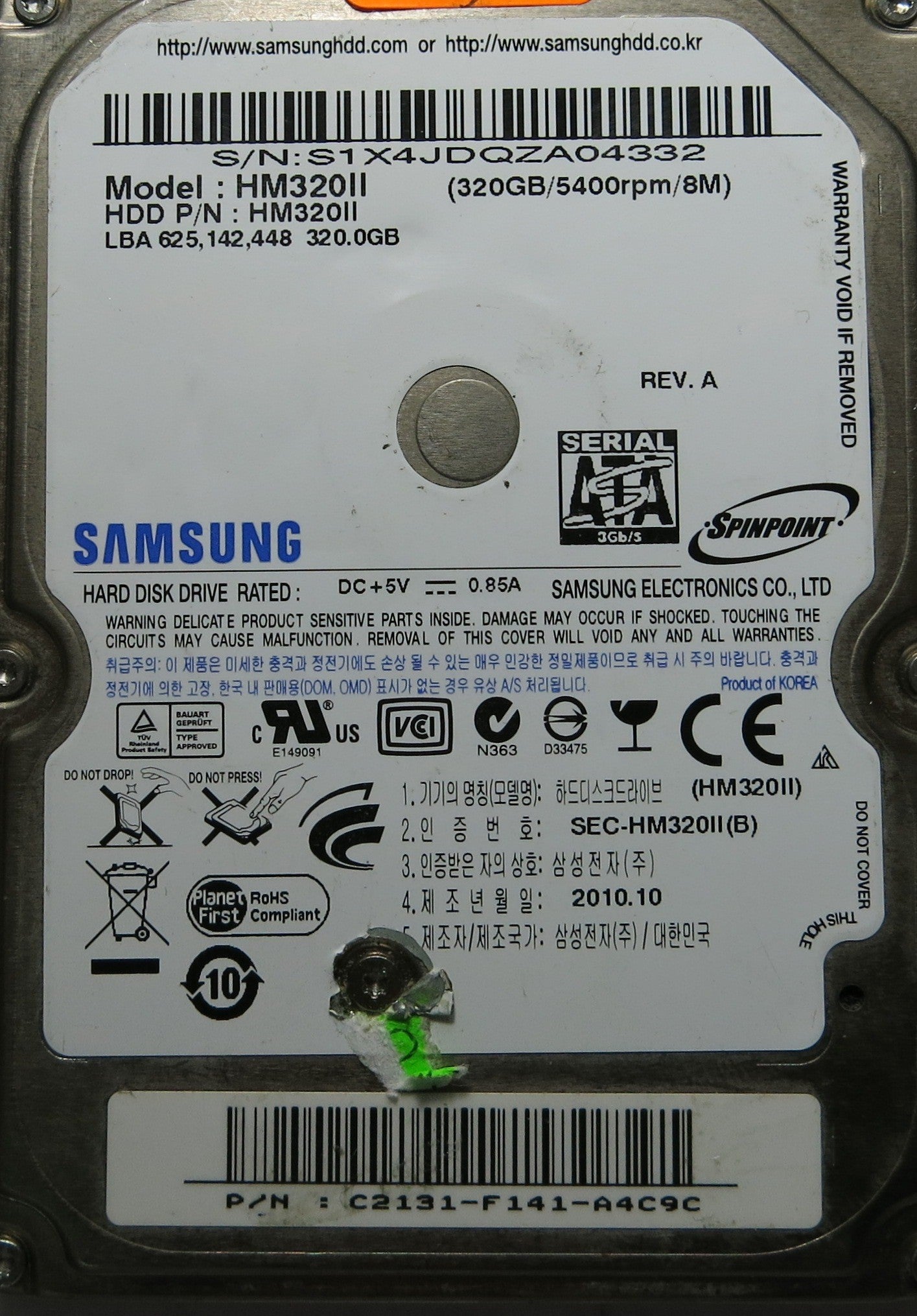 SAMSUNG HM320II P/N C2131F141A4C9C BF41-00249B 02 PCB