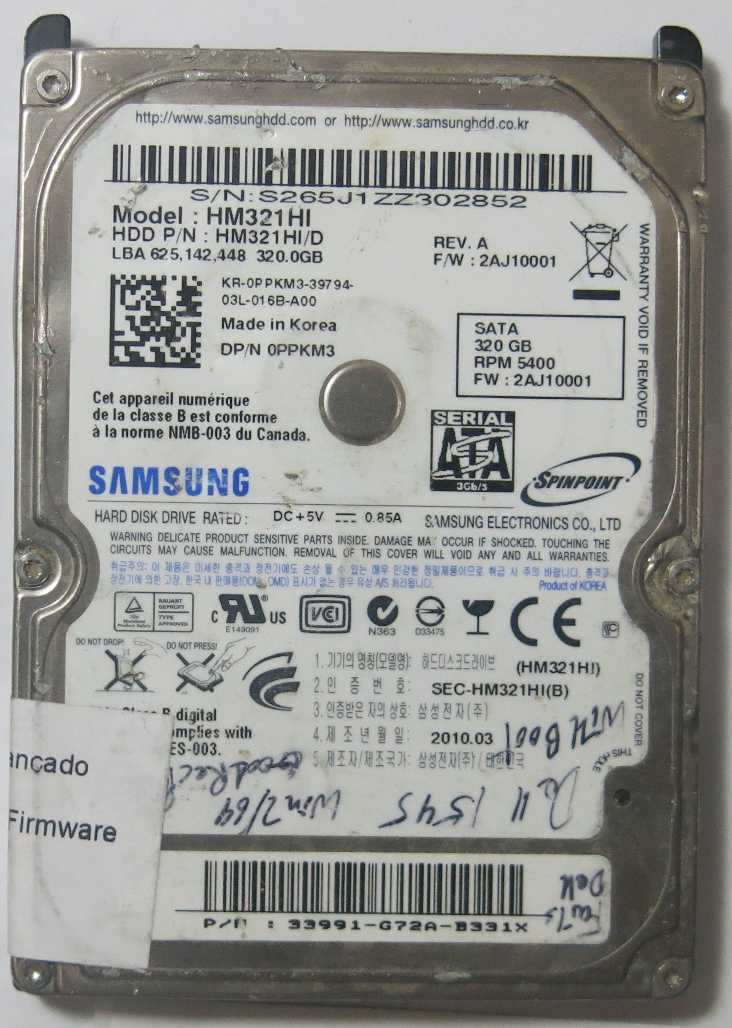 SAMSUNG HM321HI BF41-00306A 00 PCB