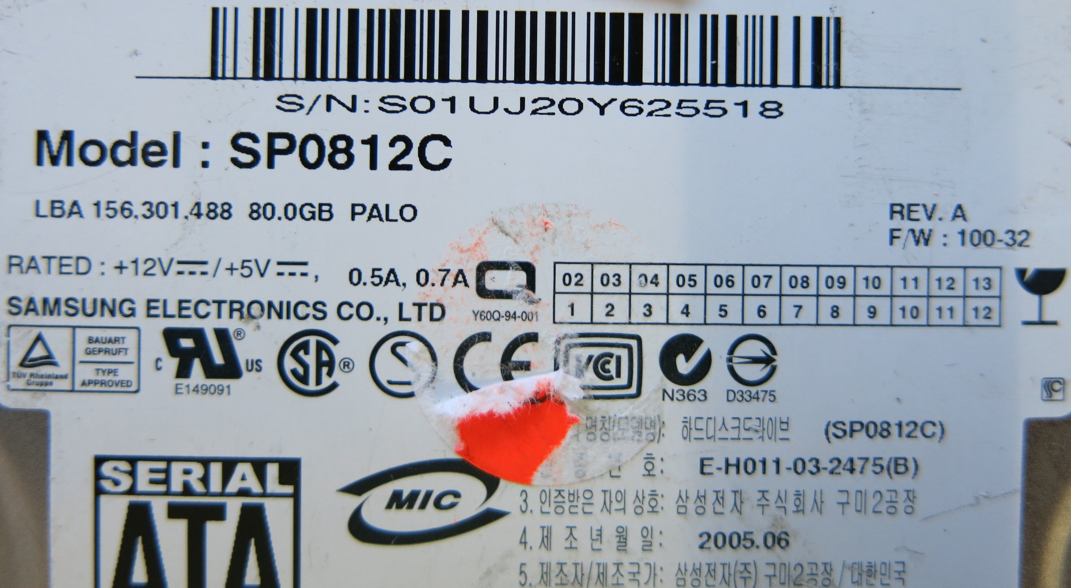 SAMSUNG SP0812C BF41-00069A PCB