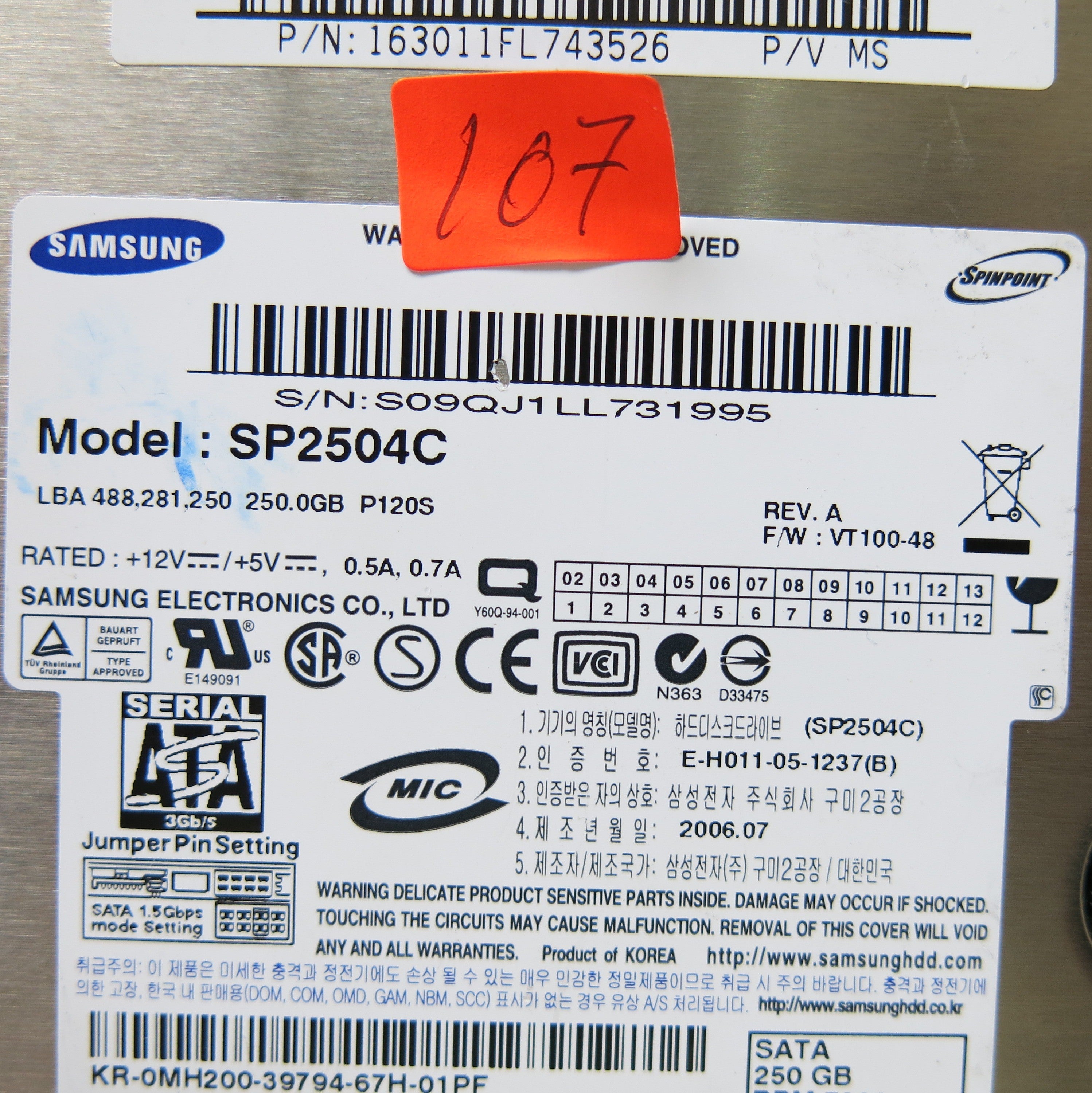 SAMSUNG SP2504C BF41-00085A PCB