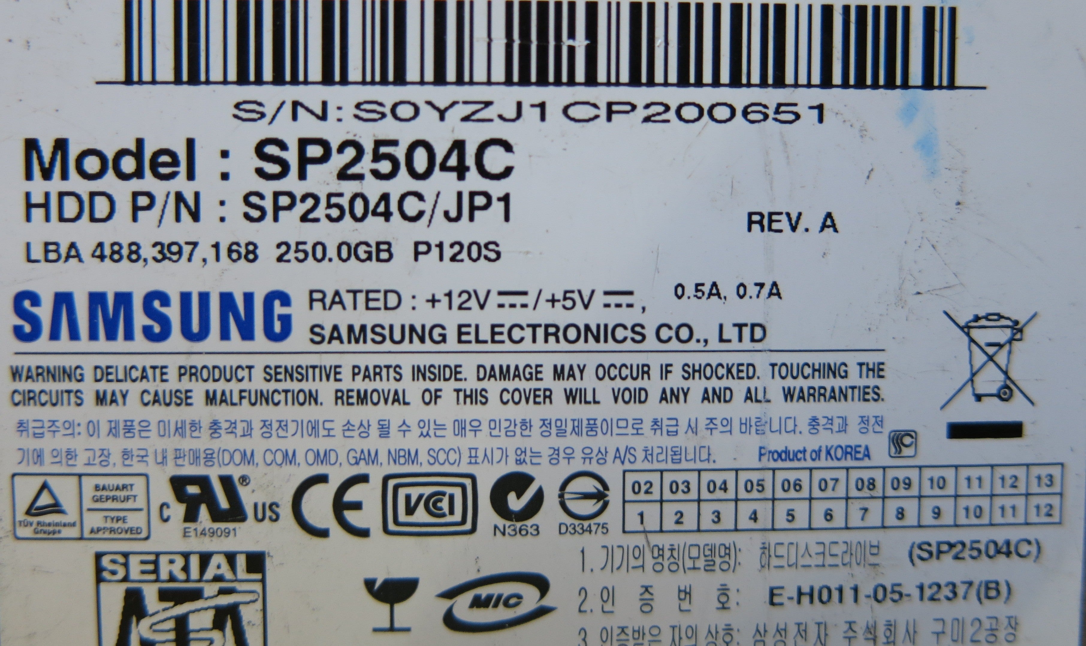SAMSUNG SP2504C/JP1 BF41-00086A PCB