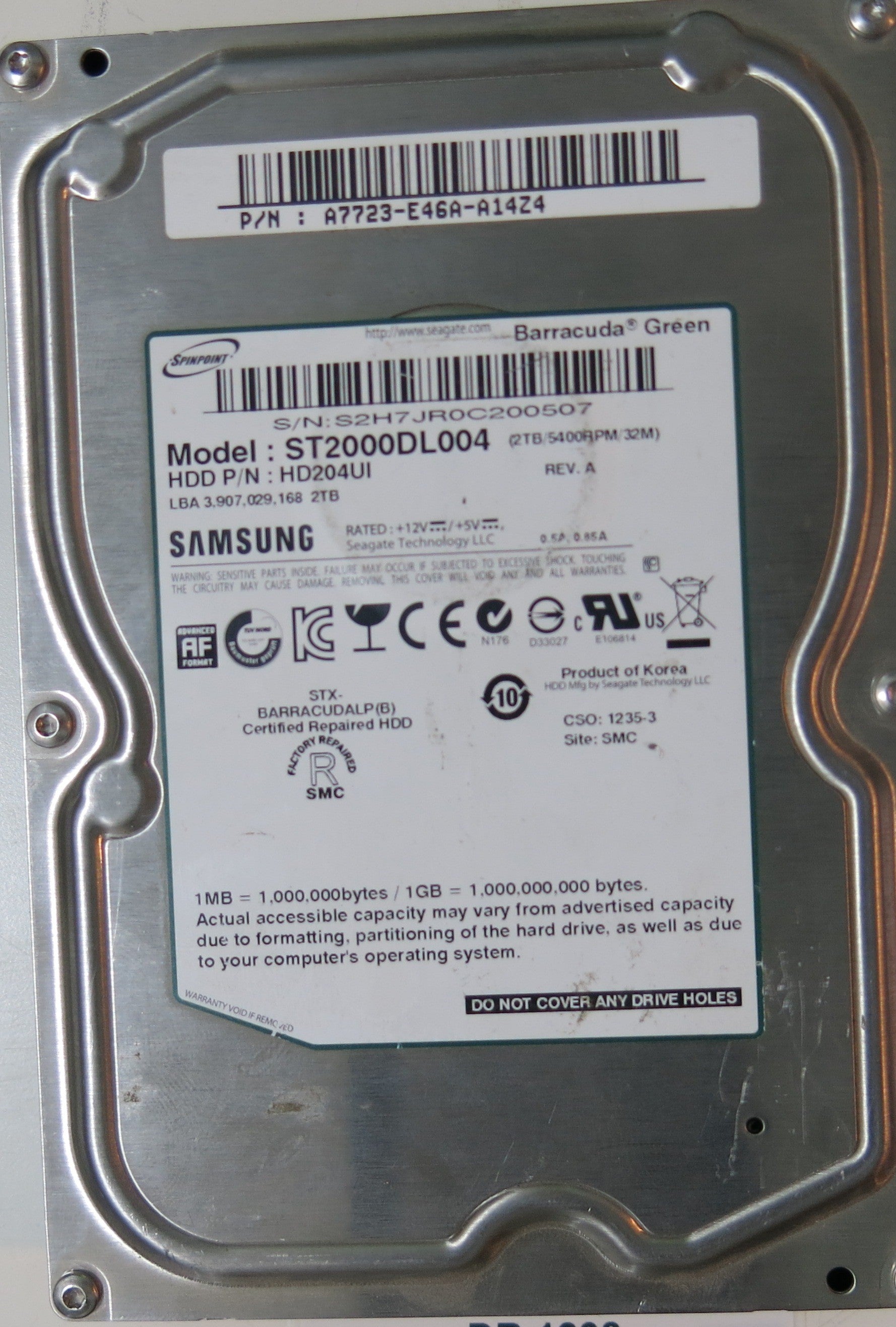 SAMSUNG ST2000DL004 PN HD204ULFW  2.TB