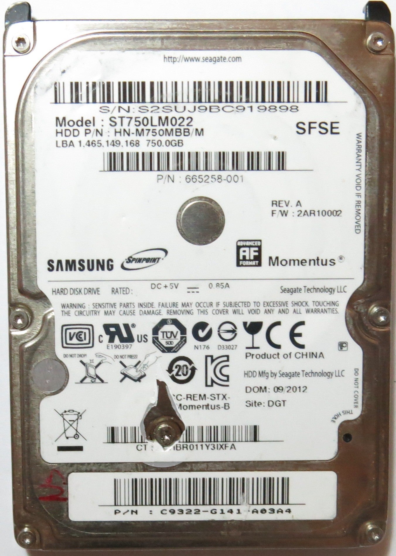SAMSUNG ST750LM22, 2AR10002 PCB