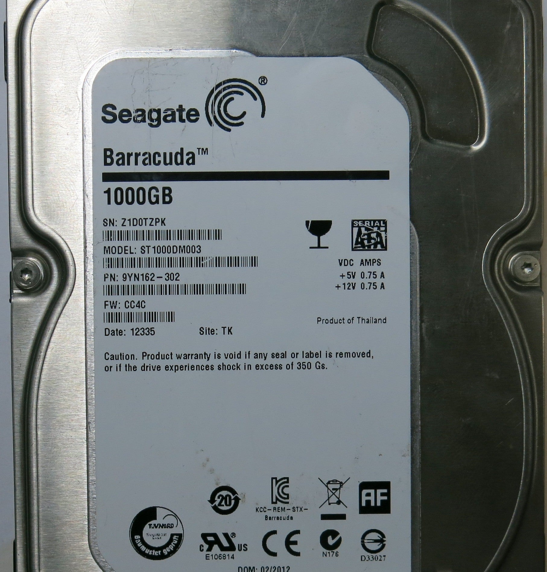 SEAGATE ST1000DM003 FW CC4C 100664987 REV A PCB
