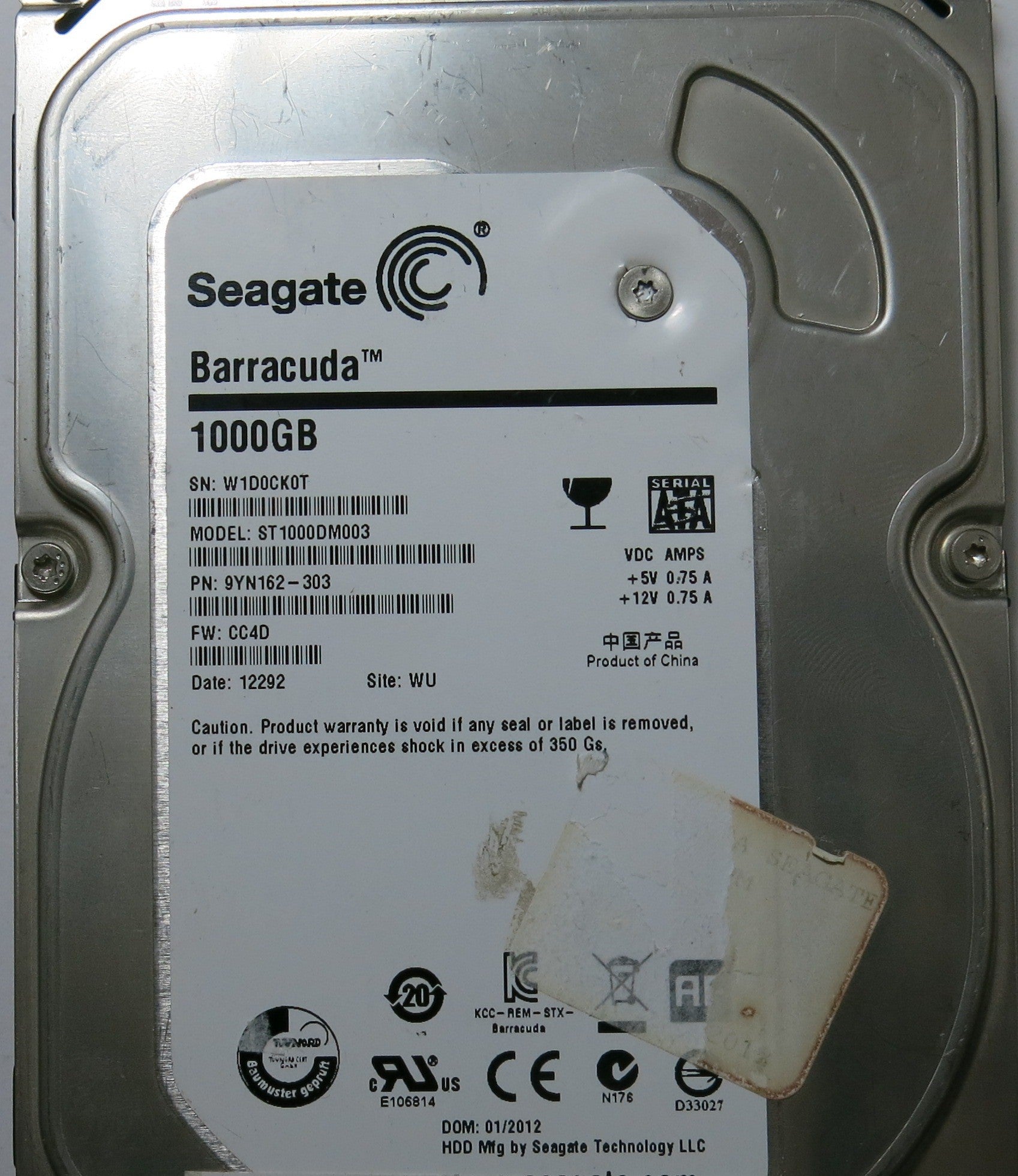 SEAGATE ST1000DM003 FW CC4D 100664987 REV A PCB