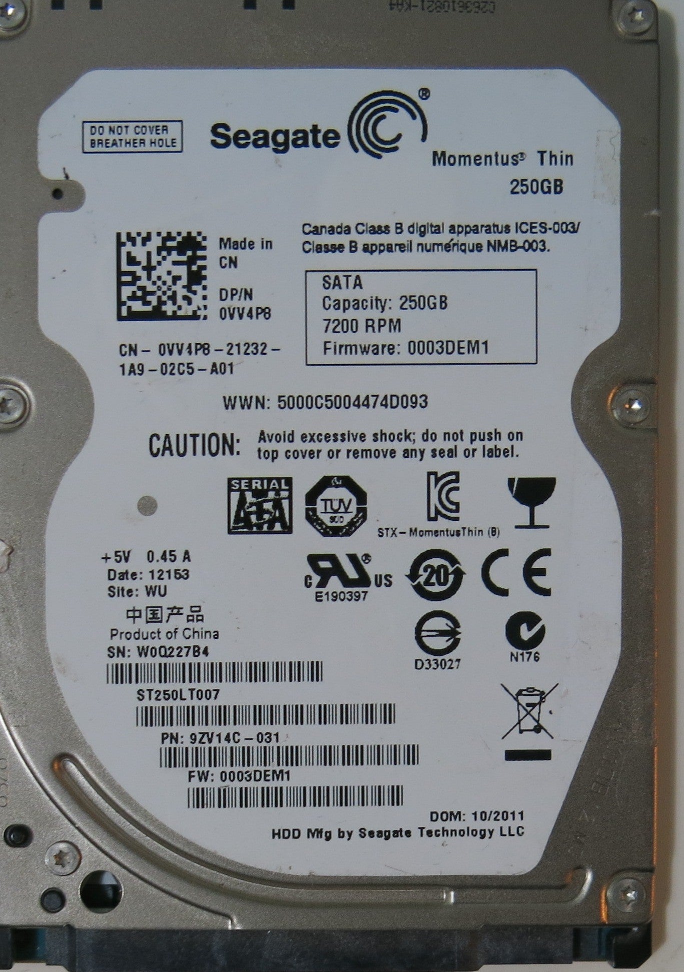 ST250LT007 PCB 100611631 REV A,  250.GB