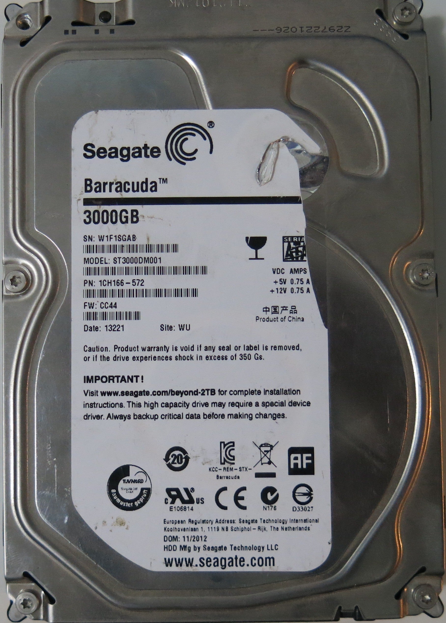 SEAGATE ST3000DM001, CC44 PCB